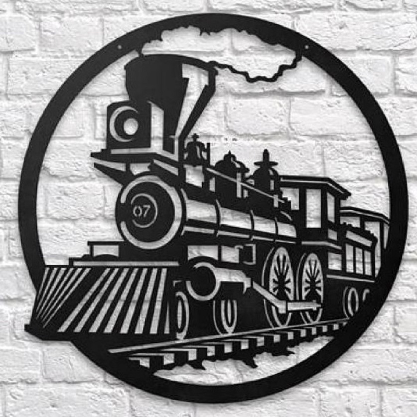 Изображение товара Панно Поезд СД36 от Стимулдизайн — 40x40 см, сталь, Разноцветный