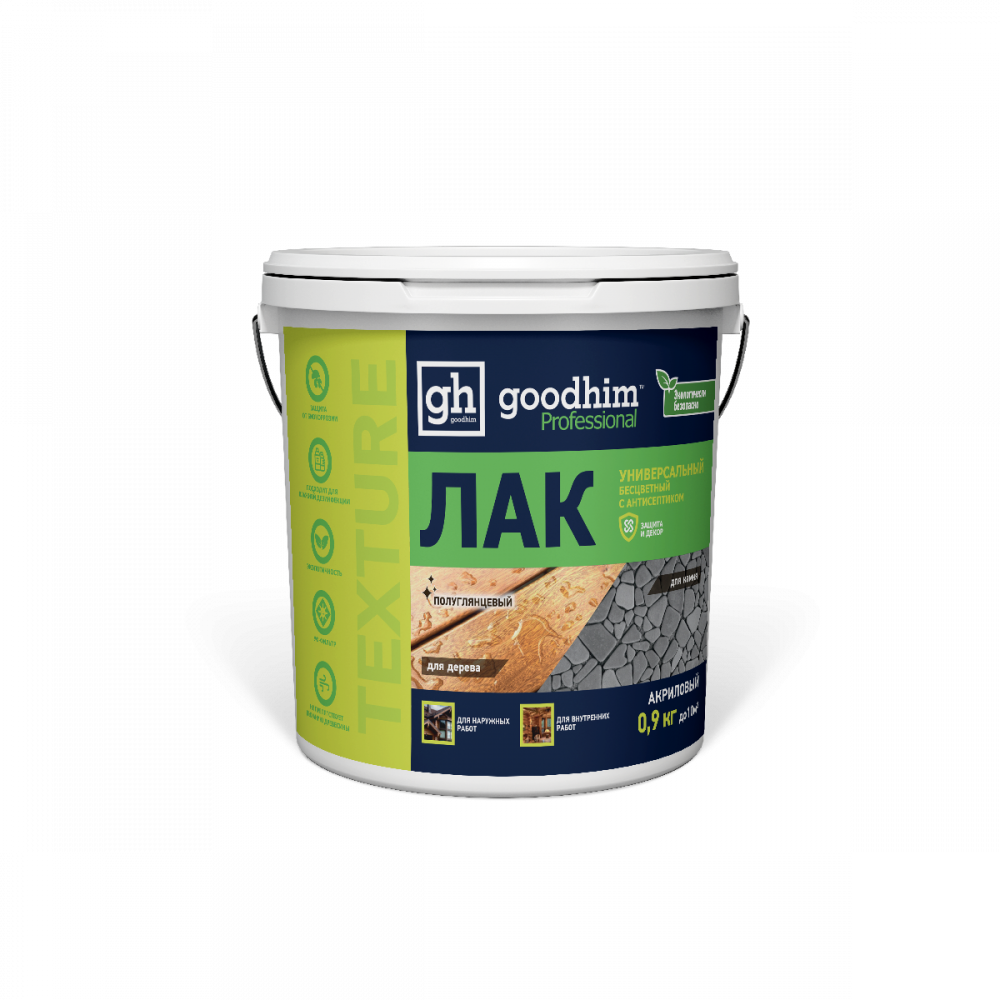 Изображение товара Лак универсальный GOODHIM TEXTURE 210 цвет бесцветный полуглянцевый 0.9 л