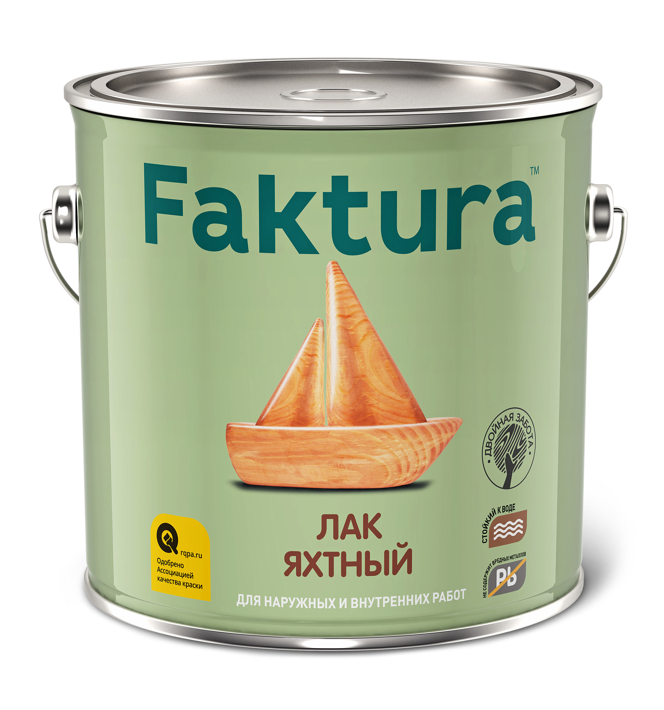 Изображение товара Яхтный лак FAKTURA 2.7л полуматовый быстросохнущий водостойкий для дерева