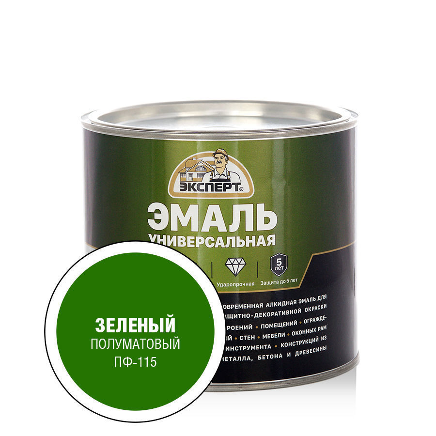 Изображение товара Эмаль ЭКСПЕРТ 30494 полуматовый цвет зеленый 1.8 кг