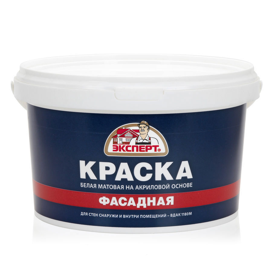 Изображение товара Фасадная краска ЭКСПЕРТ 15762 белая для фасадов и цоколей
