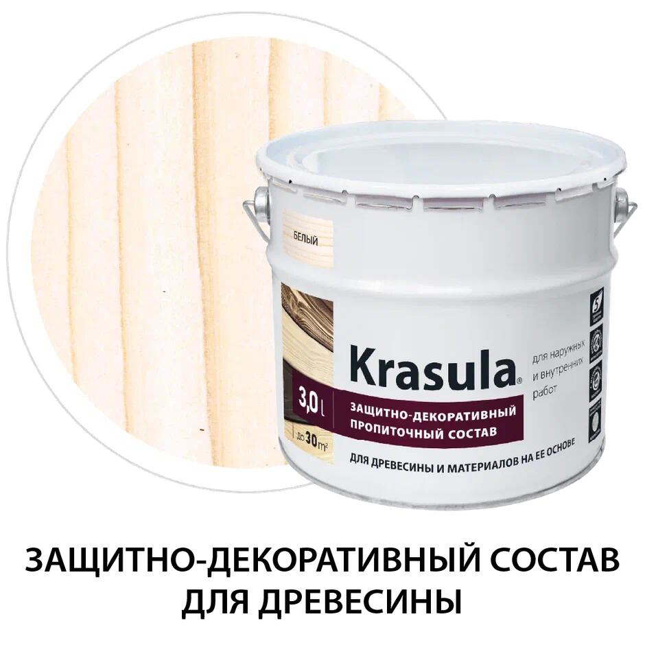 Изображение товара Защитно-декоративный антисептик НОРТ Красула белый 3 л для внешних и внутренних работ