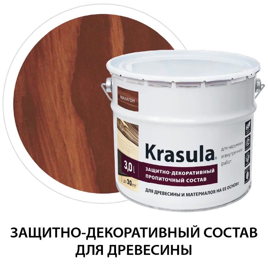 Изображение товара Защитно-декоративный антисептик для древесины НОРТ Красула/Krasula махагон 3 л