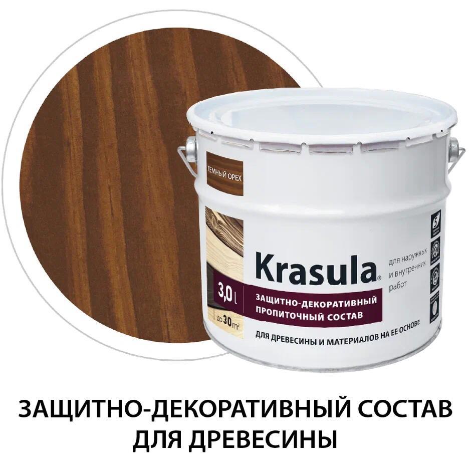 Изображение товара Защитно-декоративный антисептик НОРТ Красула Темный орех 3 л