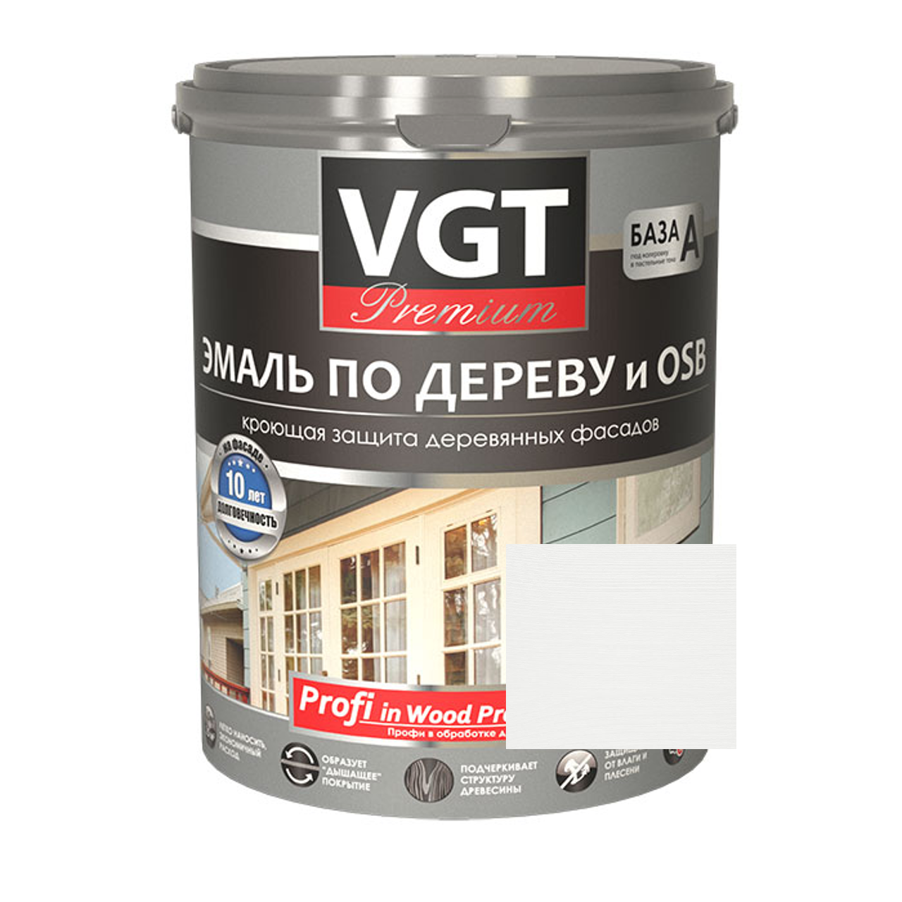 Изображение товара Эмаль по дереву и OSB VGT Профи 23178 цвет ваниль 2.5 кг Изображение товара Эмаль по дереву и OSB VGT Профи 23178 цвет ваниль 2.5 кг