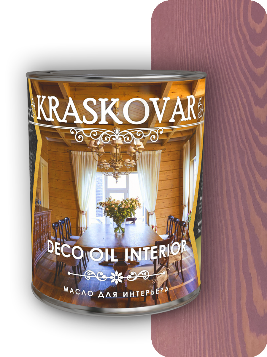 Изображение товара Масло для интерьера Kraskovar Deco Oil Interior бургундия 0.75л для защиты и декора дерева Изображение товара Масло для интерьера Kraskovar Deco Oil Interior бургундия 0.75л для защиты и декора дерева