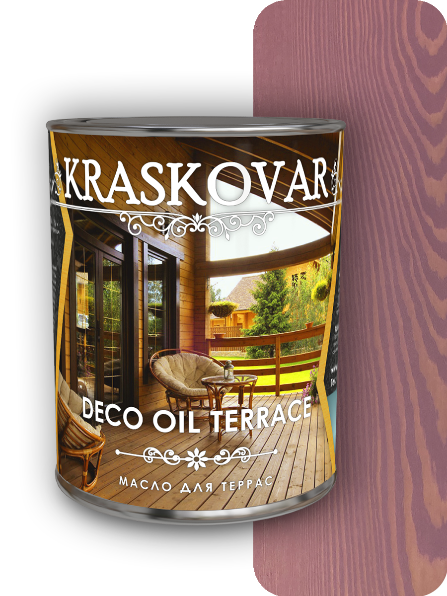 Изображение товара Масло для террас Kraskovar Deco Oil Terrace бургундия 0.75л