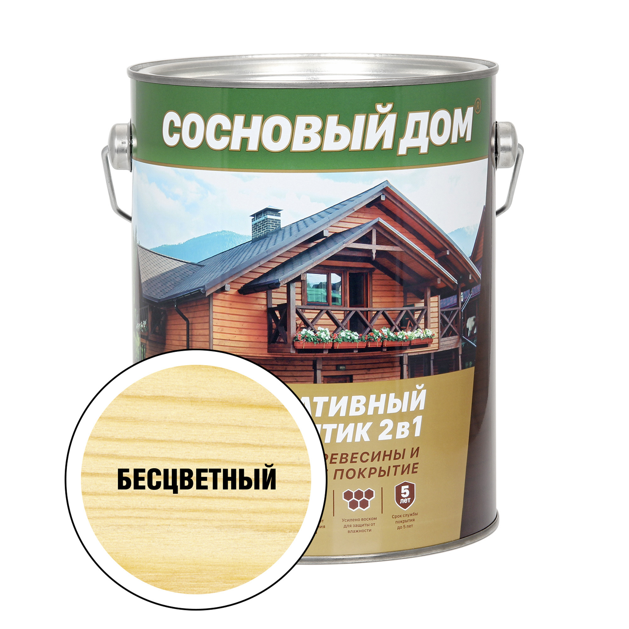 Изображение товара Защитный состав для древесины СОСНОВЫЙ ДОМ 29523 цвет бесцветный 2.7 л