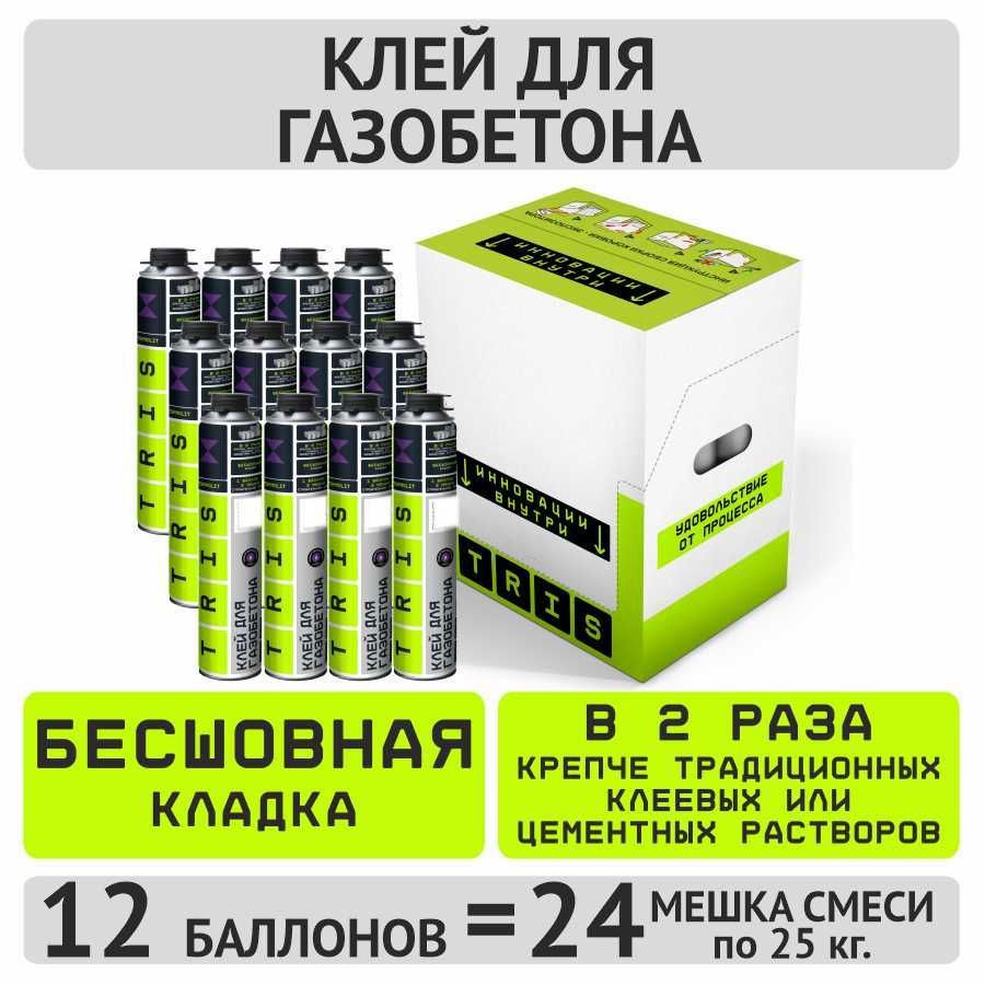 Изображение товара Клей-пена для газобетона и кладки Tris Termolit 12 шт