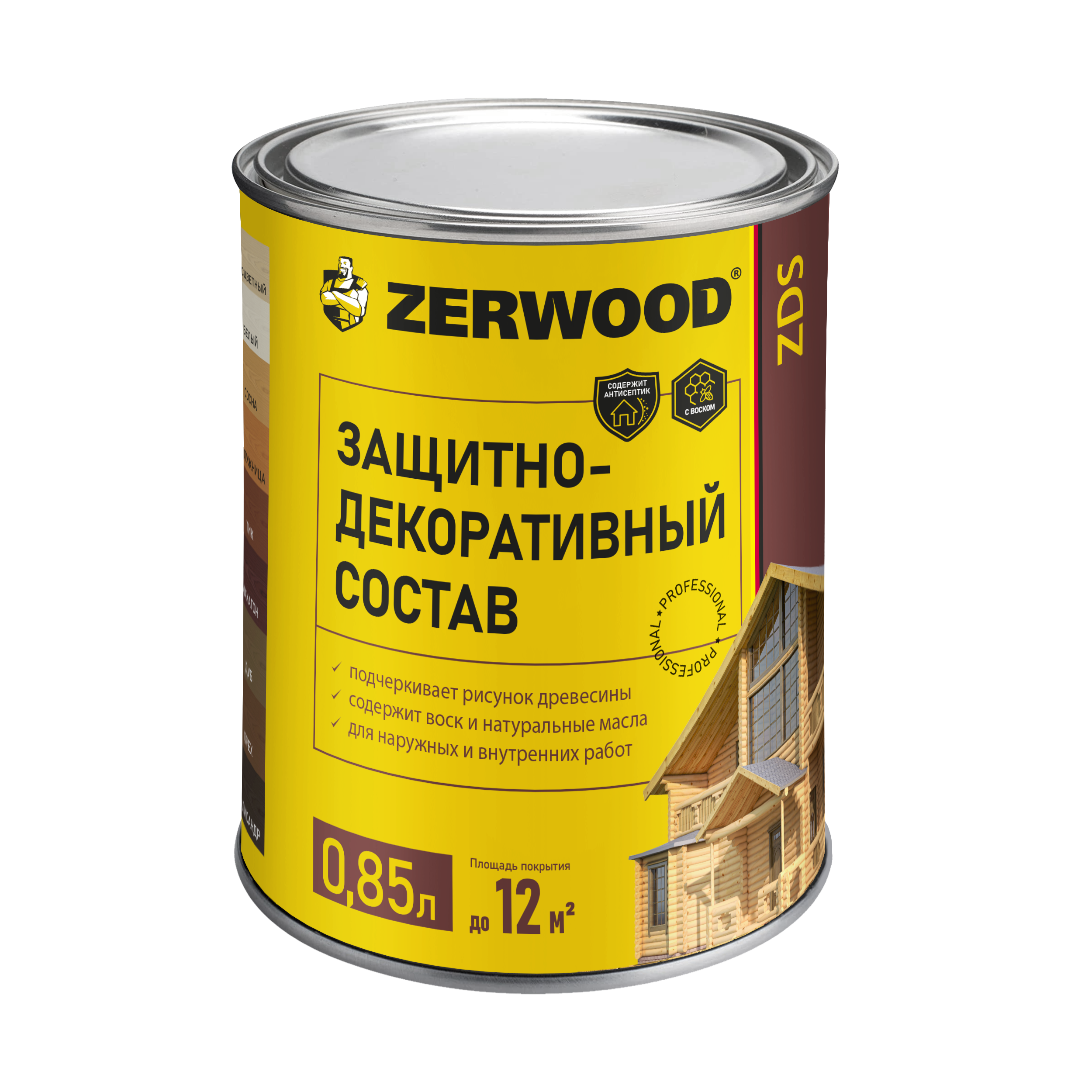Изображение товара Защитно-декоративный состав Zerwood ZDS цвет белый 0.85 л