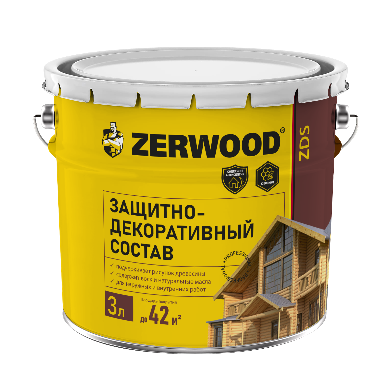 Изображение товара Защитно-декоративный антисептик Zerwood ZDS цвет палисандр 3 л Изображение товара Защитно-декоративный антисептик Zerwood ZDS цвет палисандр 3 л