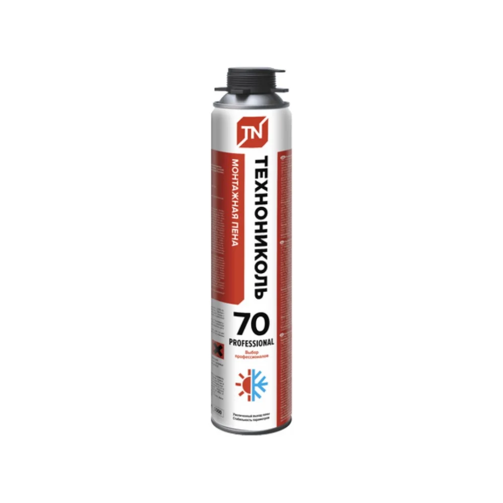 Изображение товара Пена монтажная Технониколь 70 PROFESSIONAL всесезонная, высокая теплоизоляция Изображение товара Пена монтажная Технониколь 70 PROFESSIONAL всесезонная, высокая теплоизоляция