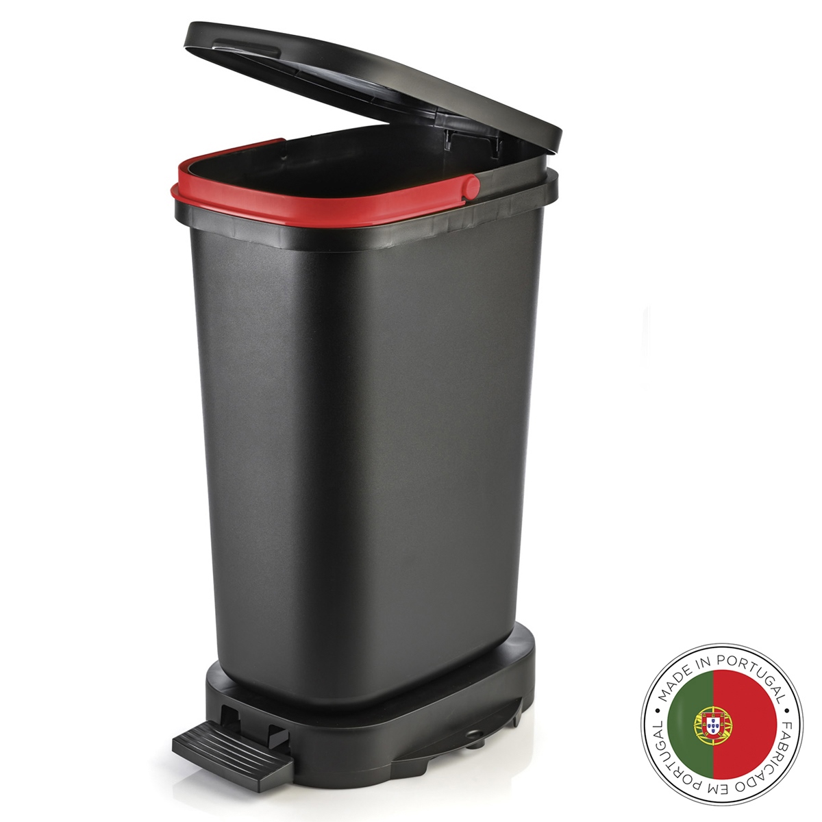Изображение товара Мусорный бак Faplana 772.23364 с педалью BE-ECO 20л, черный-красный