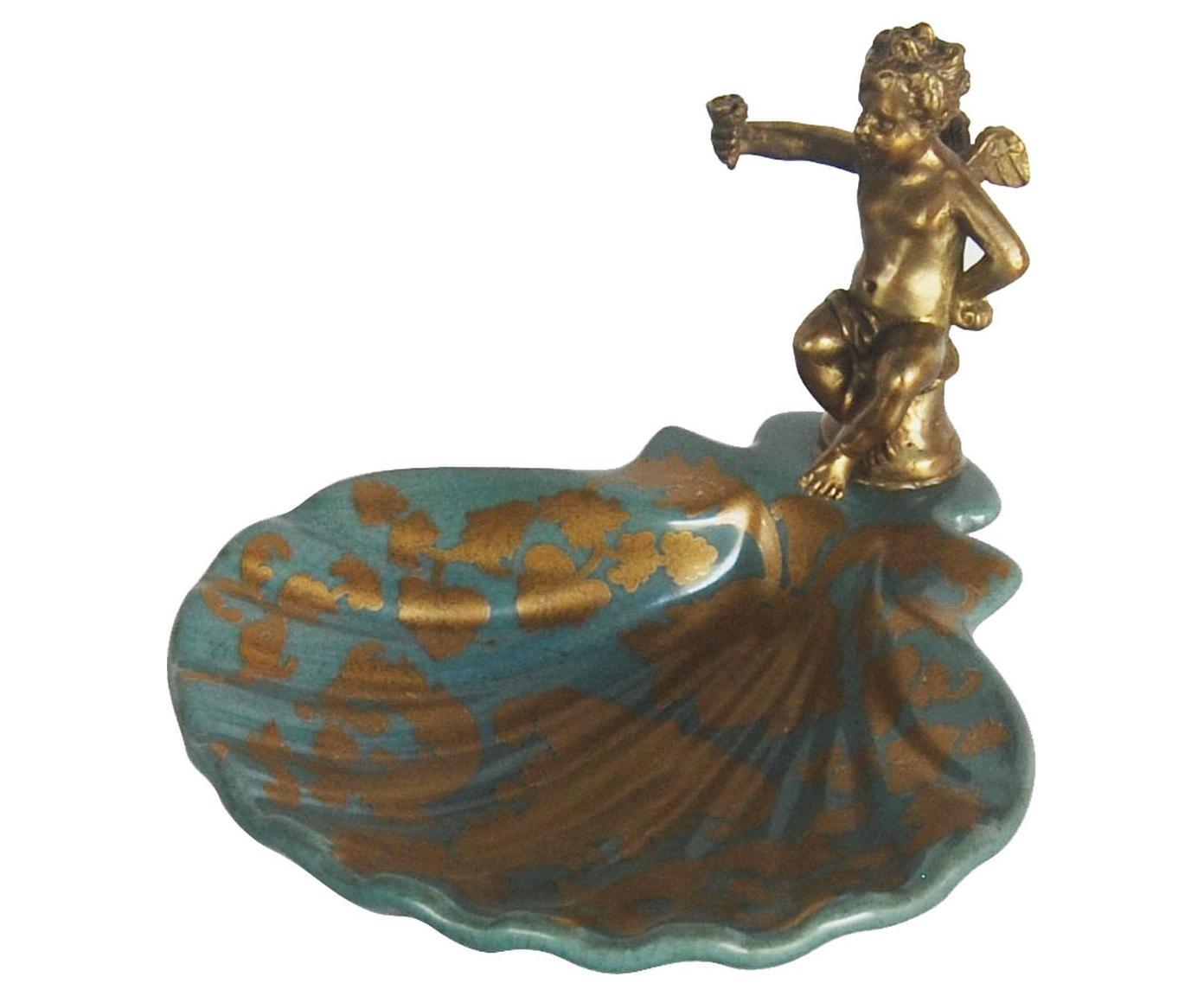 Изображение товара Декоративное блюдо Гласар с ангелом, фарфор/бронза 11х15 см