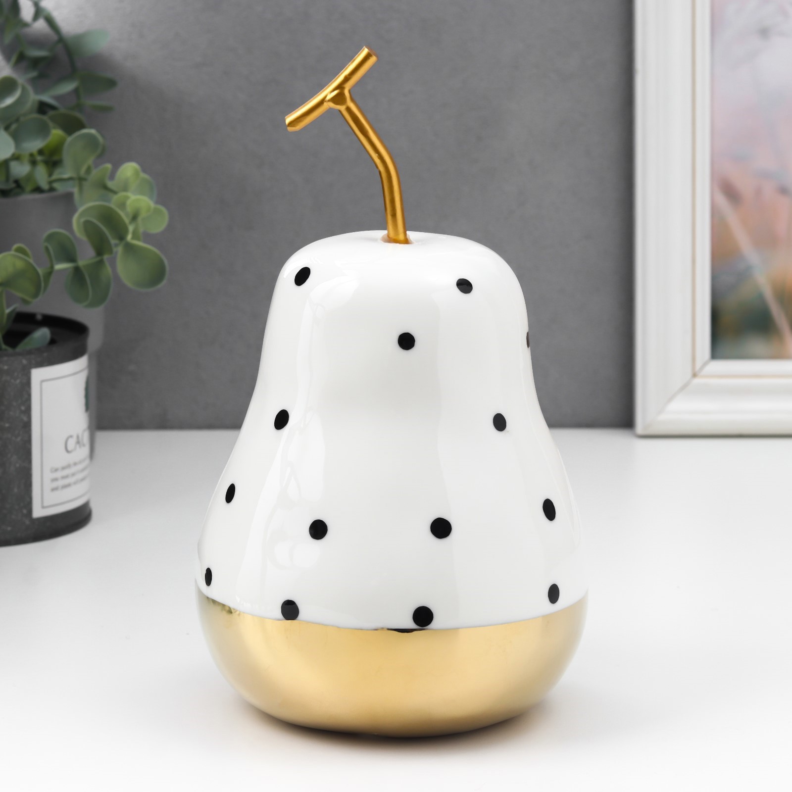 Изображение товара Фигурка сувенирная Simaland "Груша в горох" с золотом 20x12x12 см