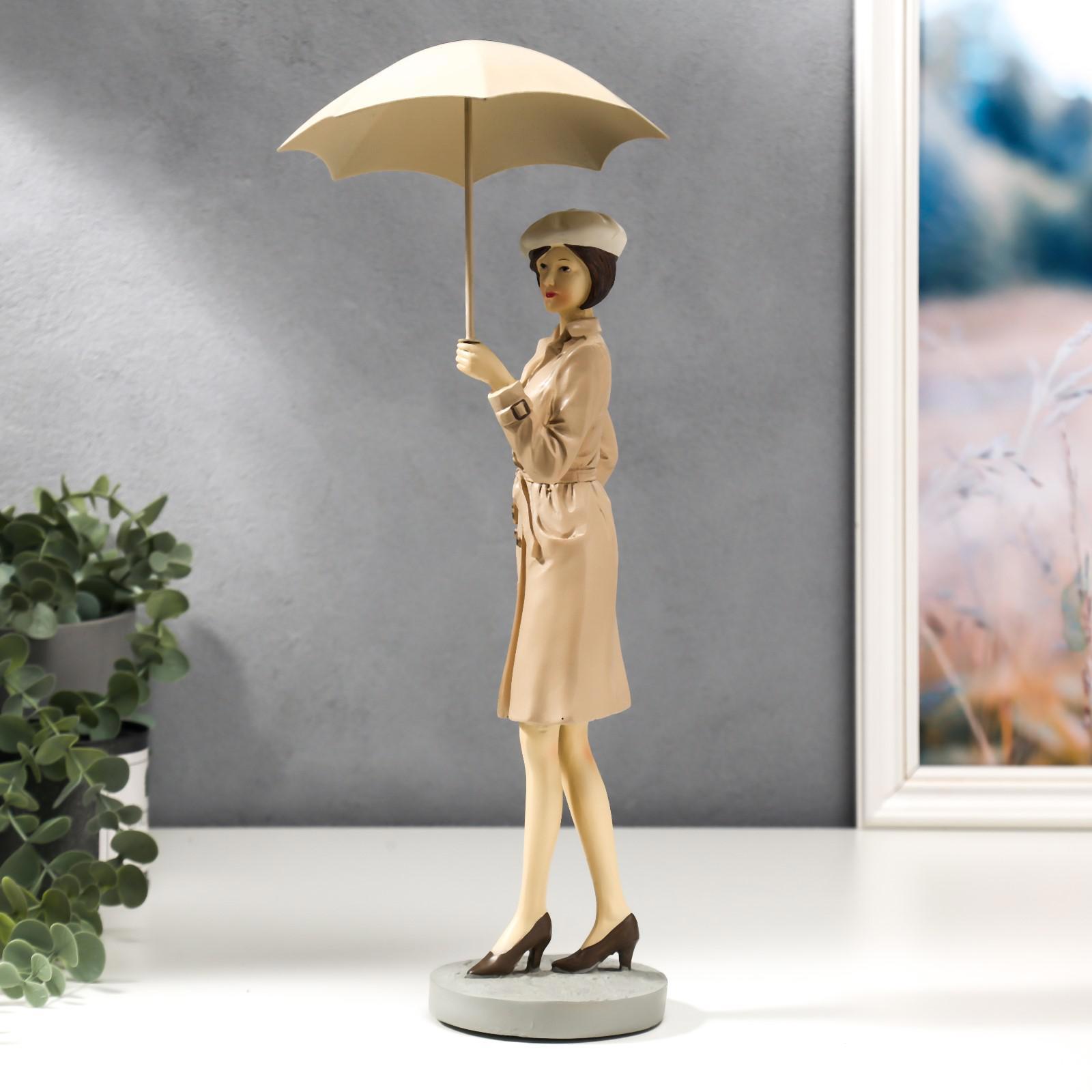 Изображение товара Фигурка сувенирная Simaland "Девушка Нина под зонтом" 38x14x14 см