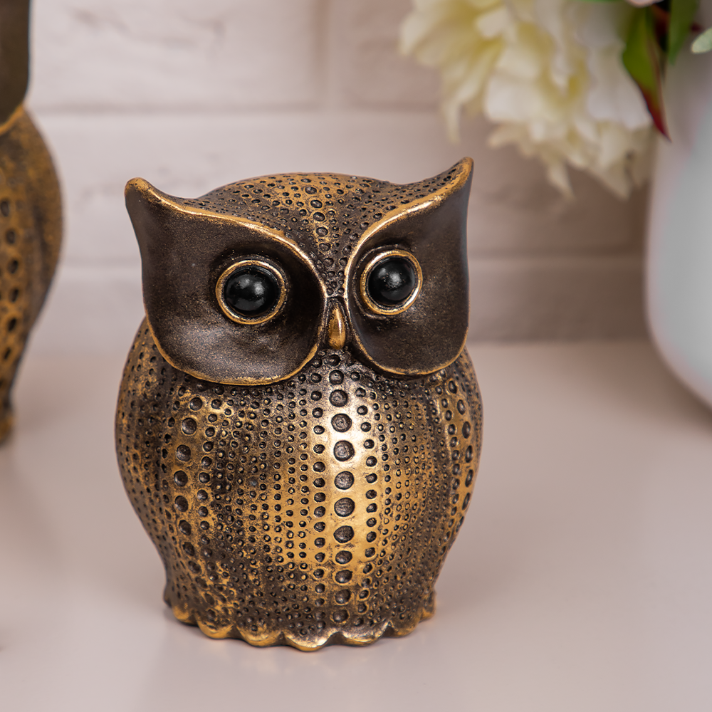 Изображение товара BOGACHO Сова Дотм малая — декоративная мраморная статуэтка