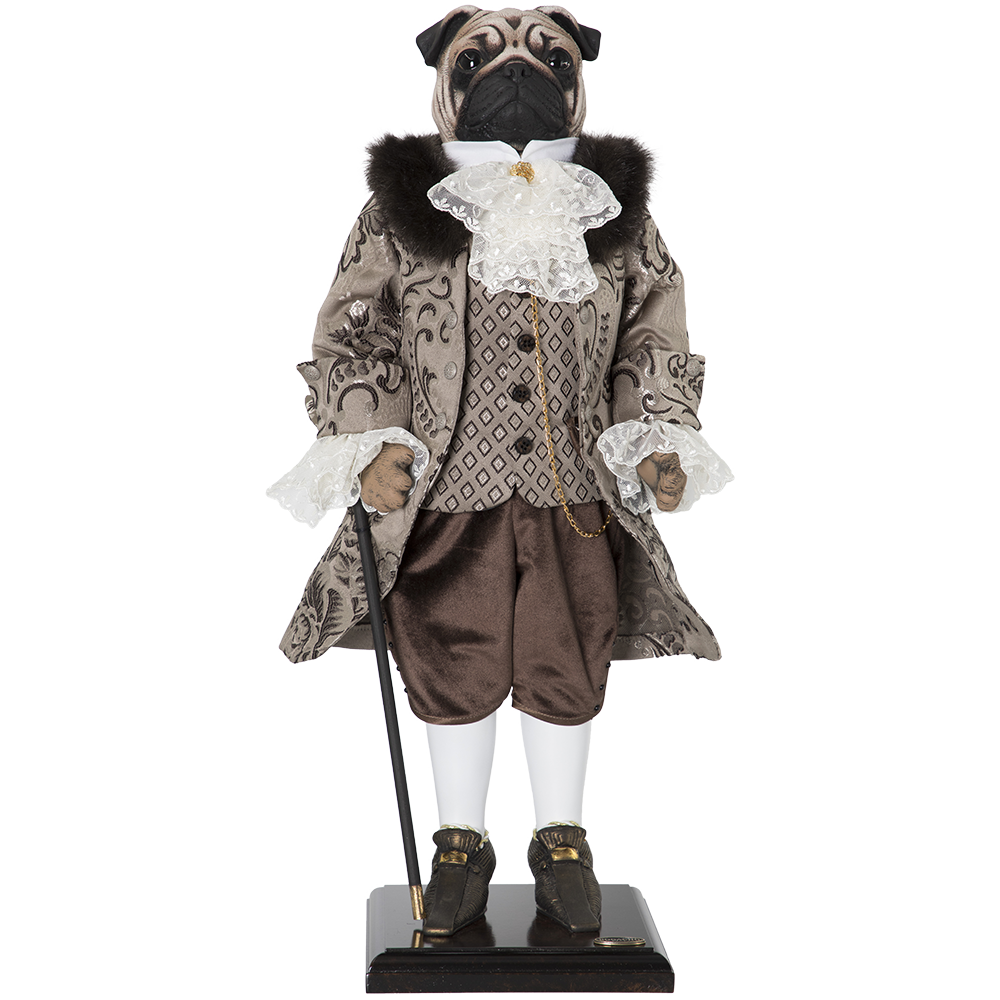 Изображение товара Коллекционная игрушка Bogacho Собака Мопс Джеймс ручная работа