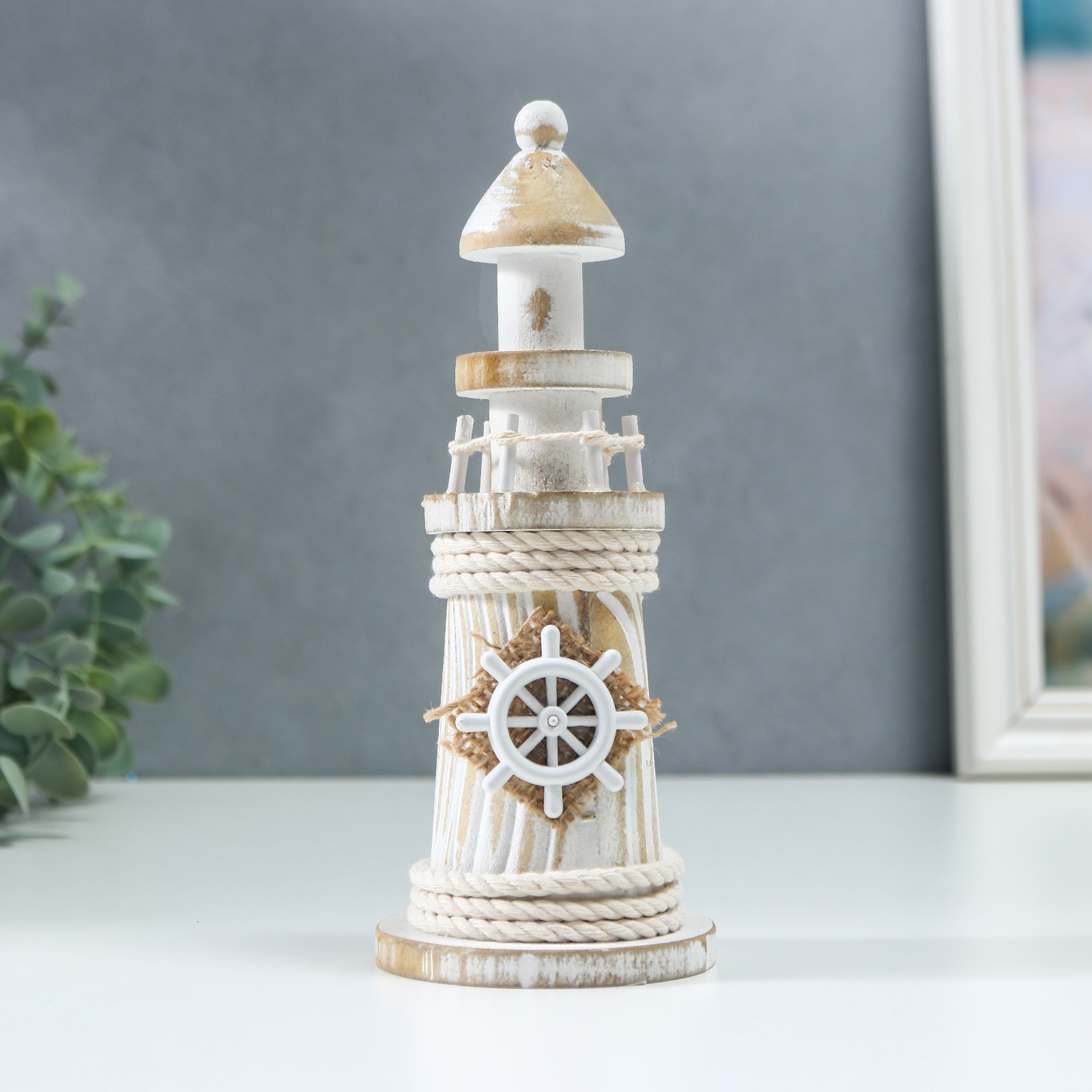Изображение товара Сувенир Simaland "Маяк со штурвалом" 19x7x7 см