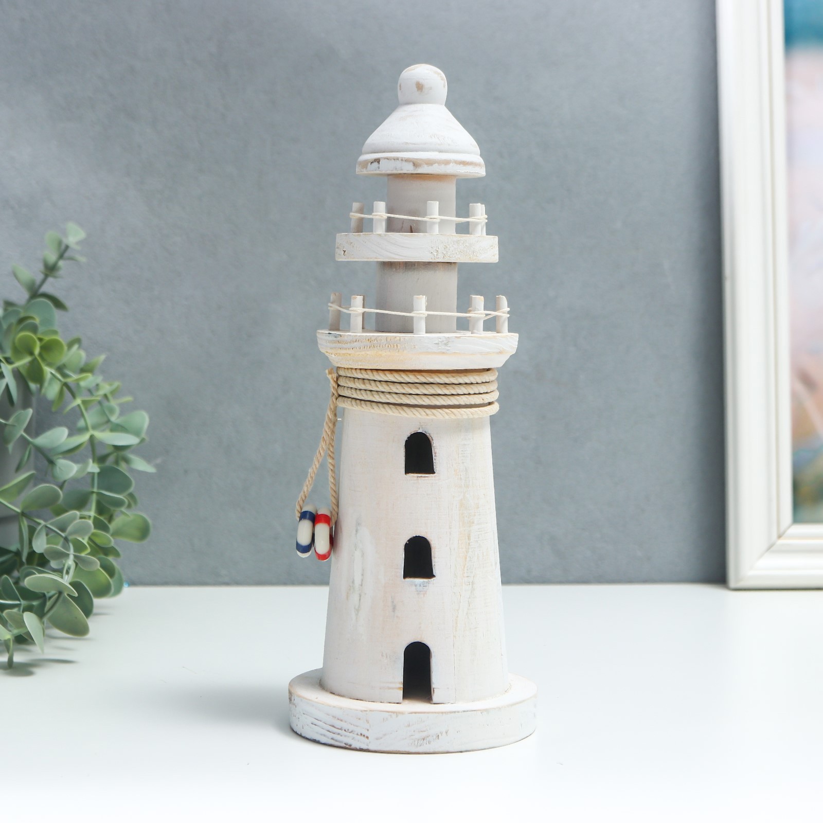 Изображение товара Сувенир Simaland "Маяк со спасательными кругами" 25x9.5x9.5 см
