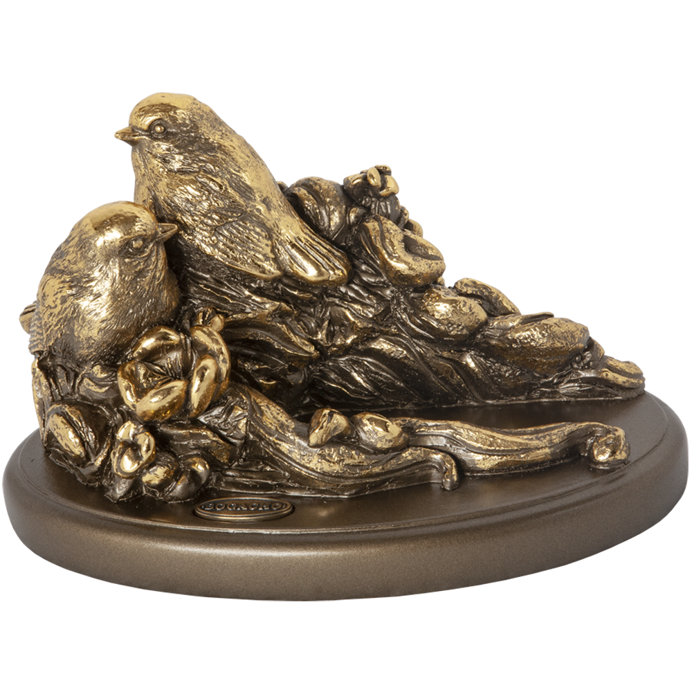 Изображение товара Статуэтка Bogacho Птички с держателем для телефона бронзовый