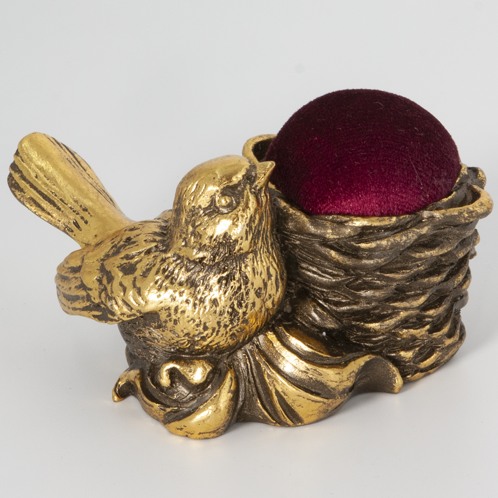 Изображение товара Статуэтка из мрамора Bogacho игольница Птичка Терра бронзовая