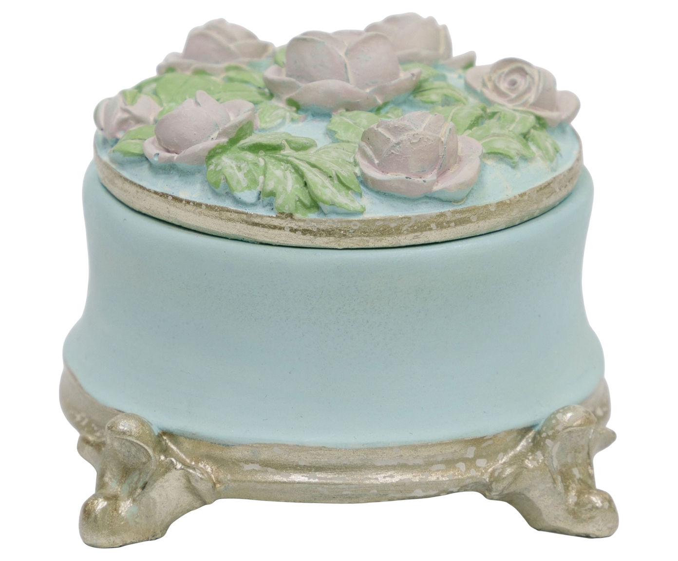 Изображение товара Шкатулка Гласар 28-431 под старину, синяя, 7x8 см