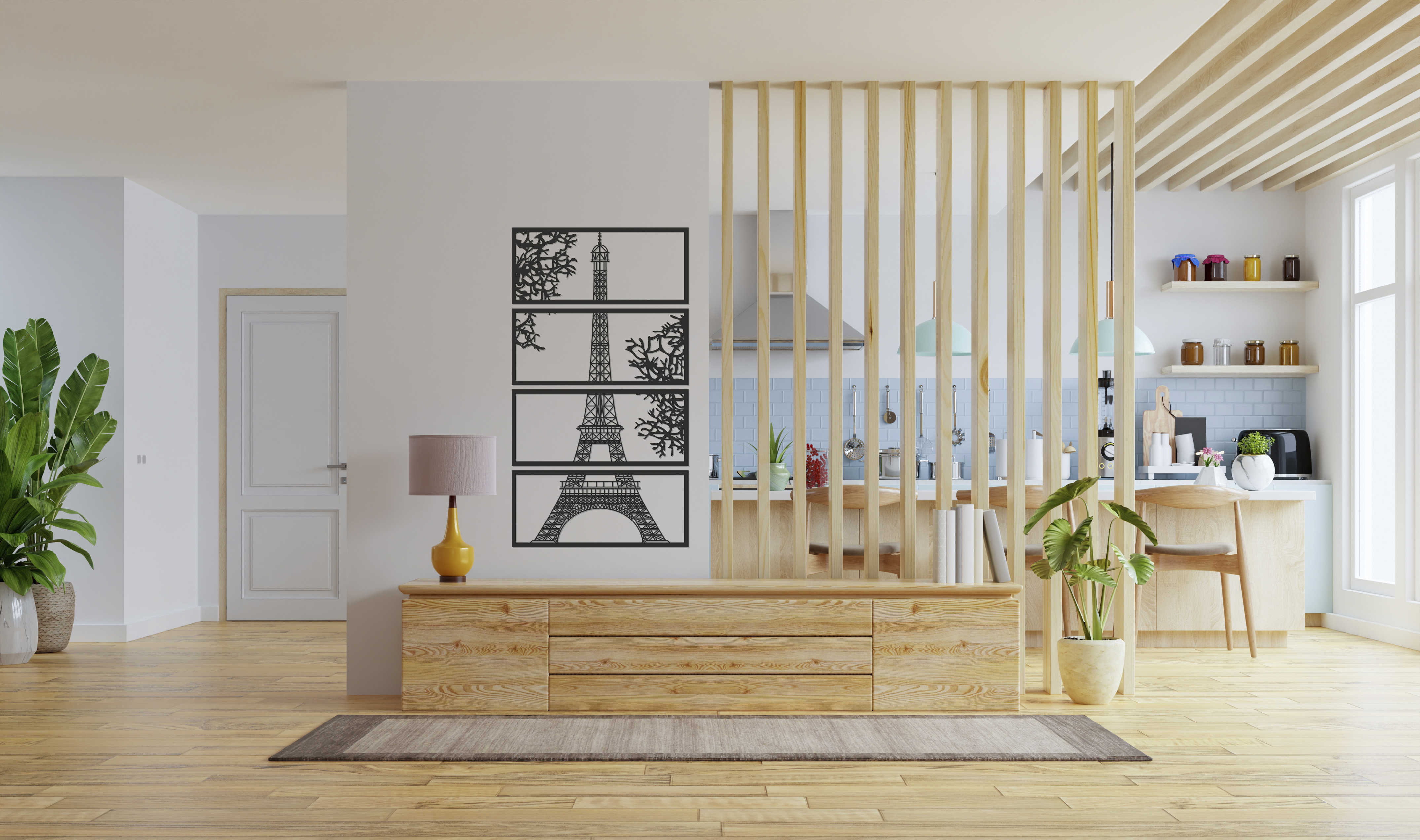 Изображение товара Декоративное деревянное панно ArtCore "Париж" малое цвет черный