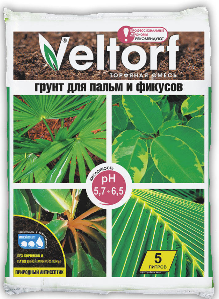 Изображение товара Грунт Veltorf для пальм и фикусов 5 л