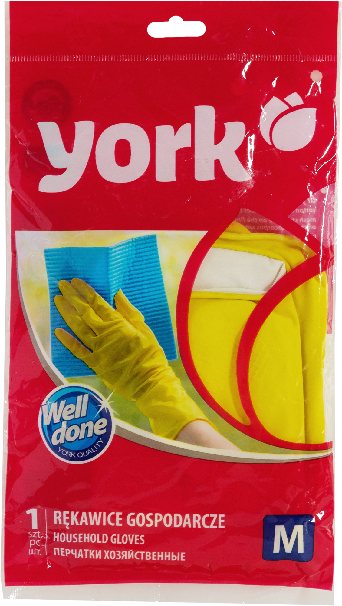 Перчатки латексные с хлопковым напылением York размер M - 3