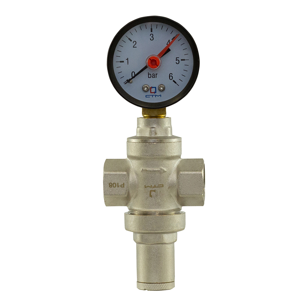 Изображение товара Редуктор давления поршневой СТМ CARR14R06 1/2" латунь с манометром