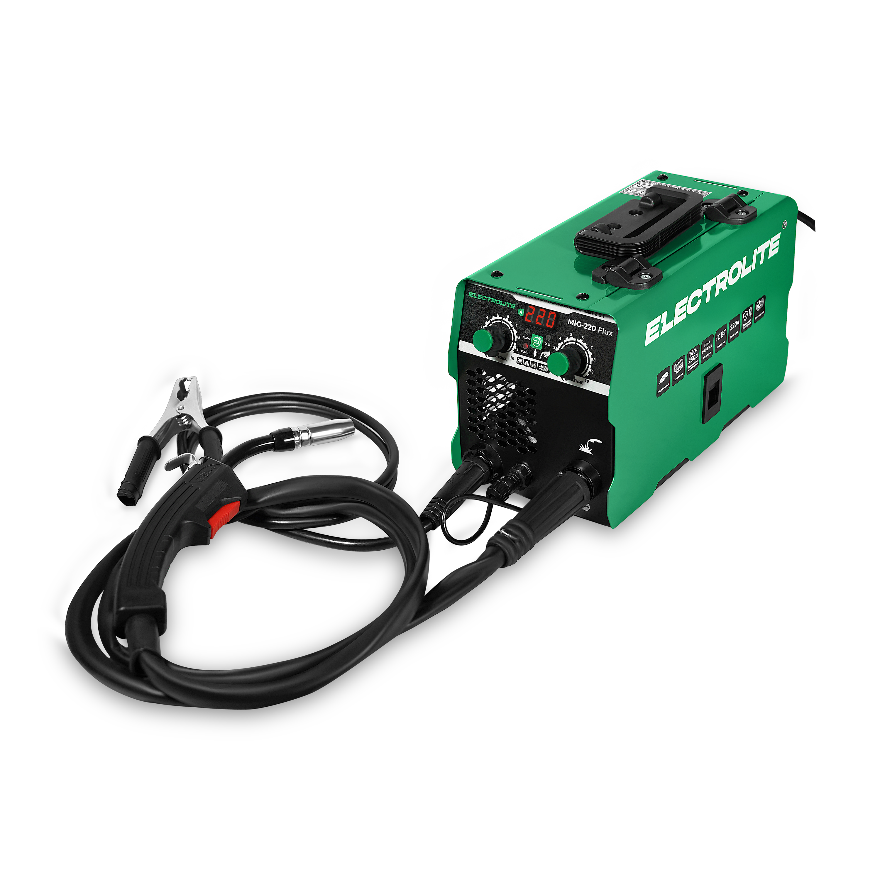 Изображение товара Сварочный полуавтомат инверторный Electrolite MIG-220 Flux, 220 А, до 4 мм