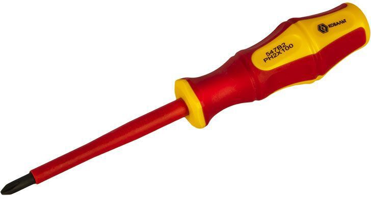 Изображение товара Отвертка крестовая Кобальт 646-508 PH2x100 мм с диэлектрической защитой