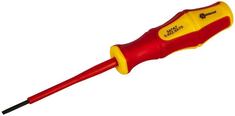 Изображение товара Отвертка прямая Кобальт SL2.5x75 мм магнитная диэлектрическая