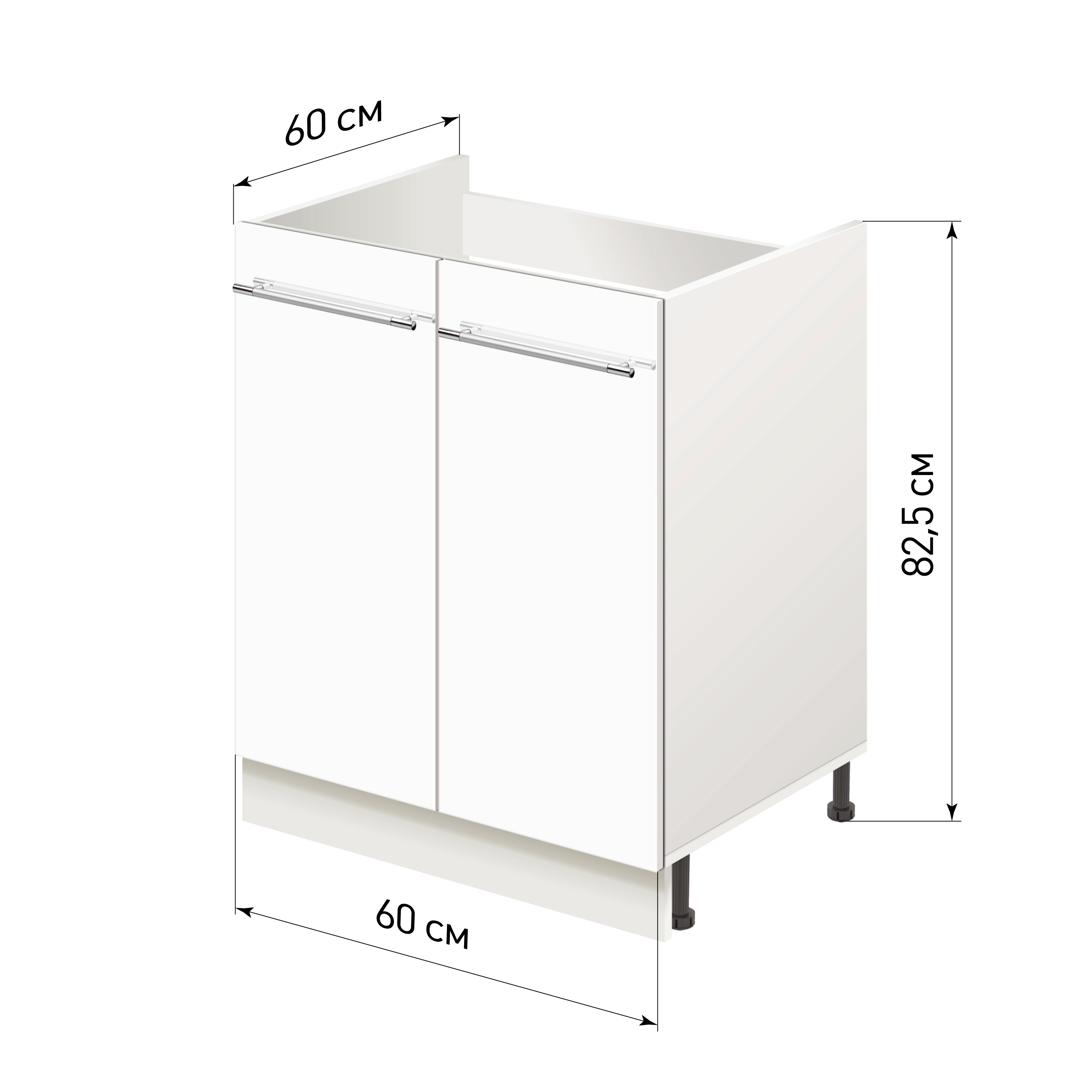 Изображение товара Напольный шкаф Лидер Modern Alto 60x82x60 см белый глянец, серия Модерн