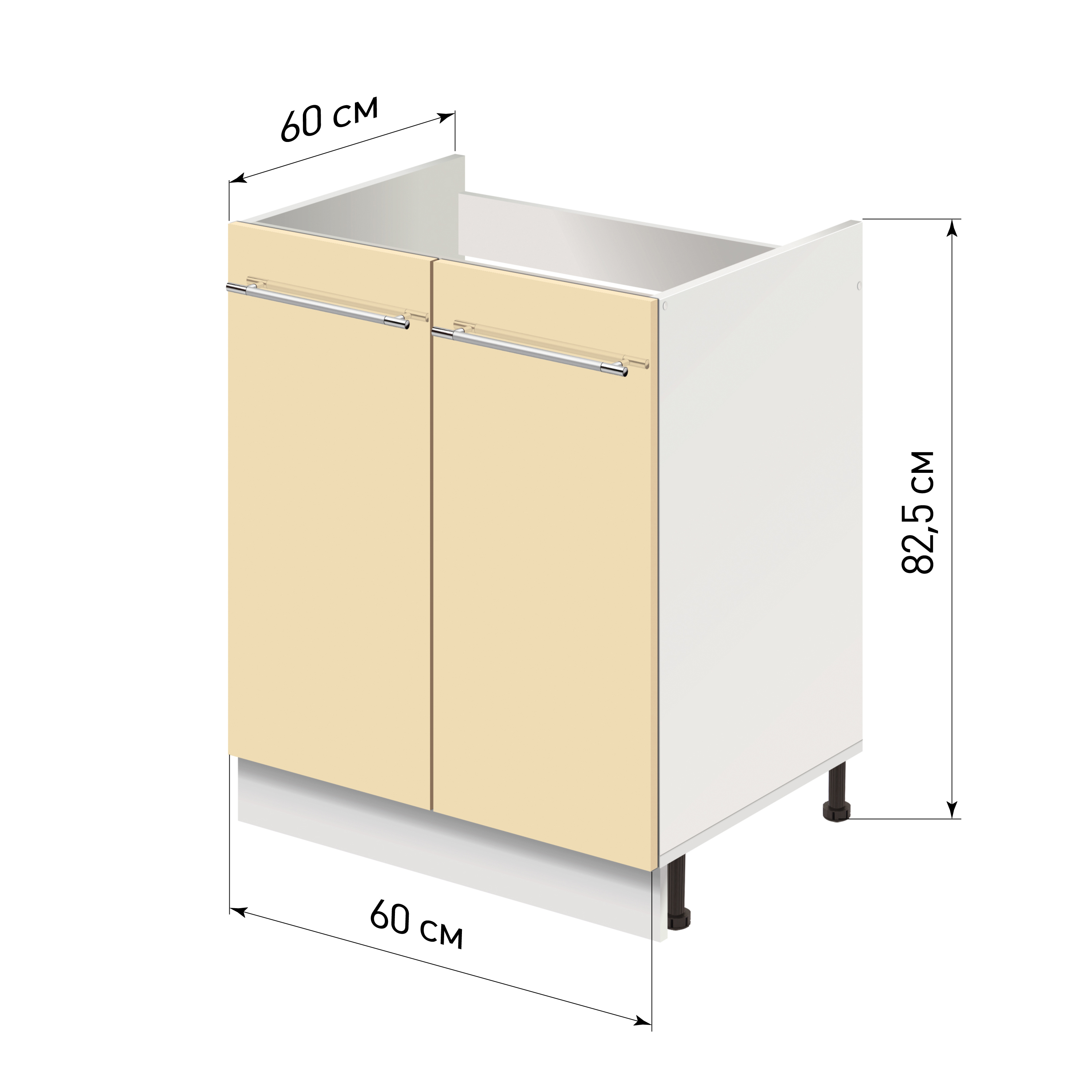 Изображение товара Напольный шкаф Лидер Modern Alto ~~ Модерн altoTP6060_VNGL 60x82x60 см ЛДСП цвет ваниль