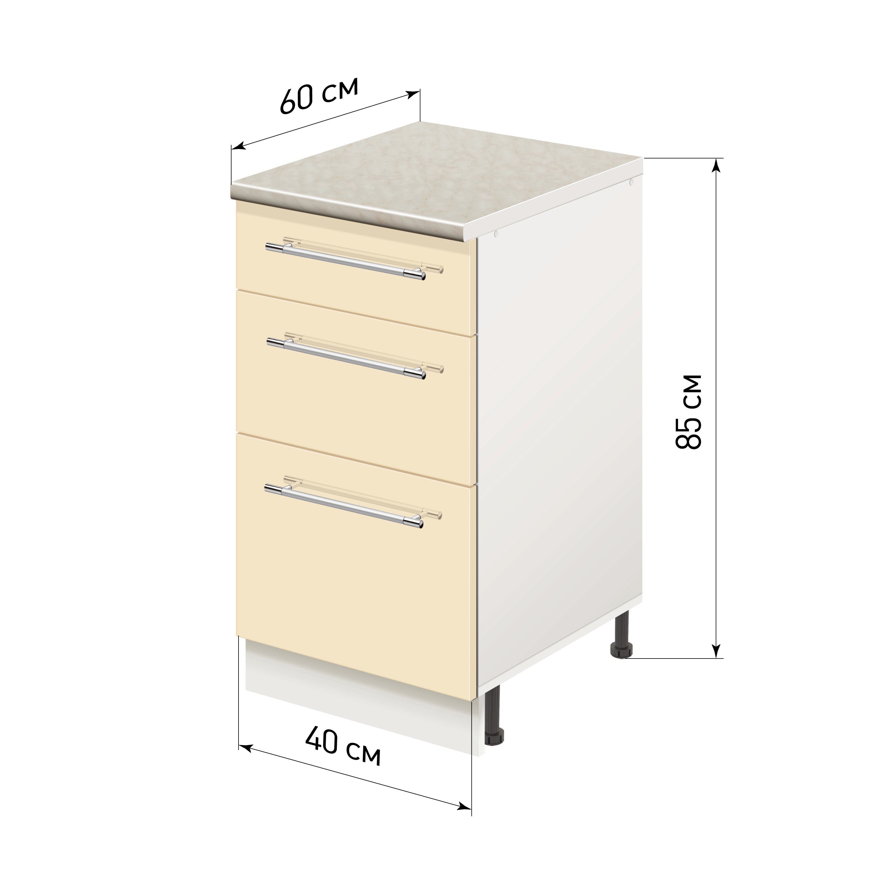 Изображение товара Напольный шкаф ЛИДЕР Modern Alto 40х85x60 см, ваниль глянец