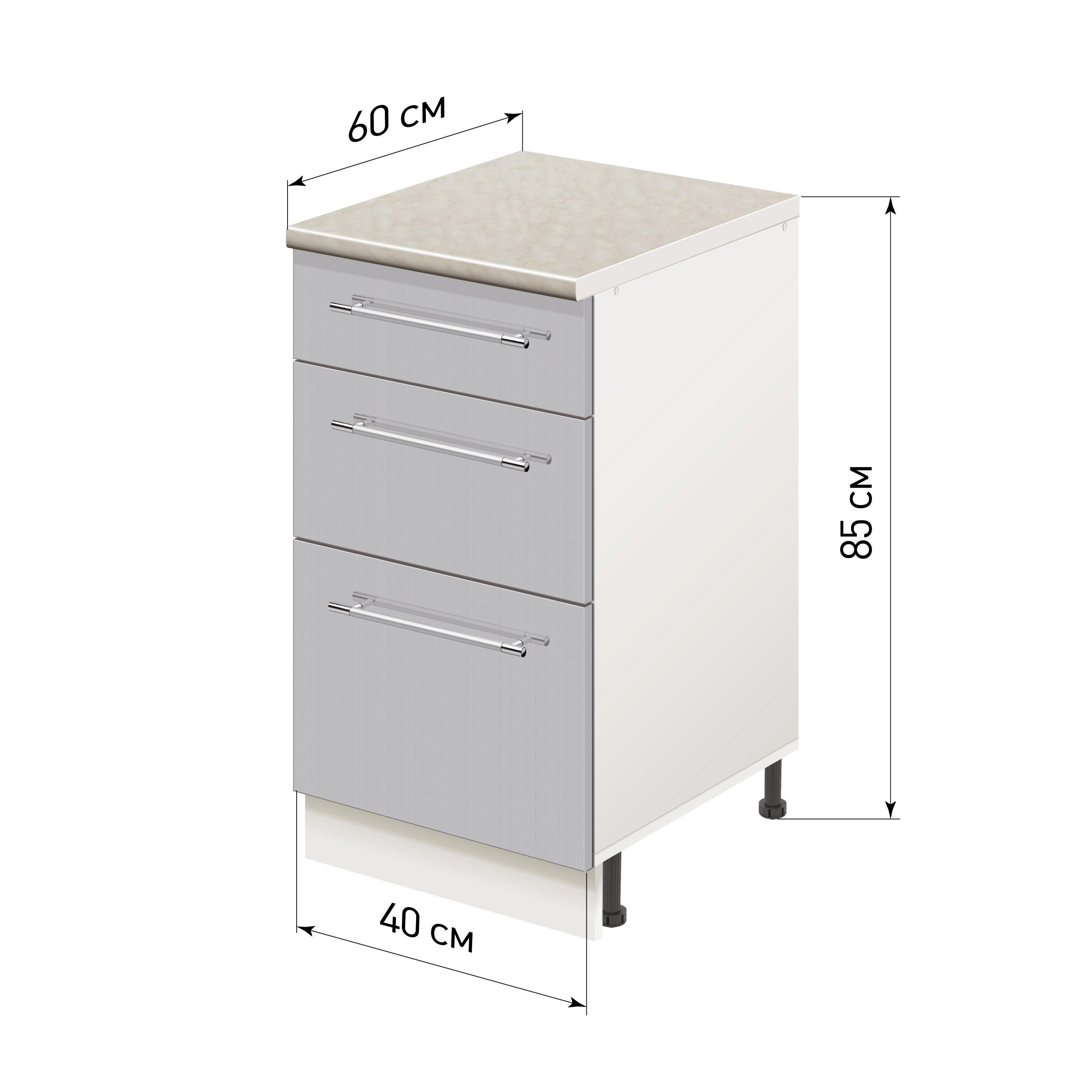 Изображение товара Напольный шкаф Лидер Modern Alto ~~ Модерн Alto40603_STGL 40x85x60 см ЛДСП