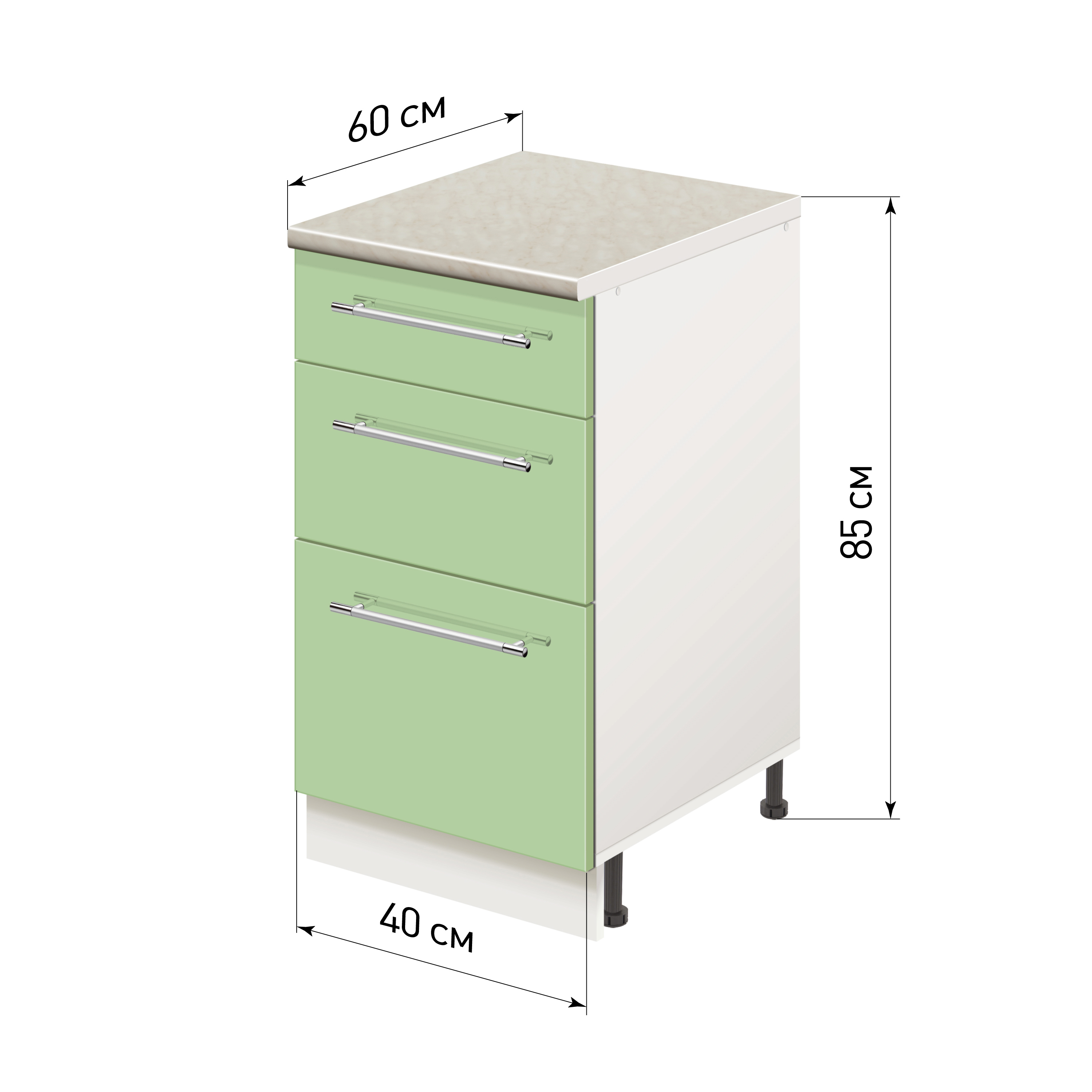Изображение товара Напольный шкаф Лидер Modern Alto 40x85x60 см с 3 ящиками и столешницей