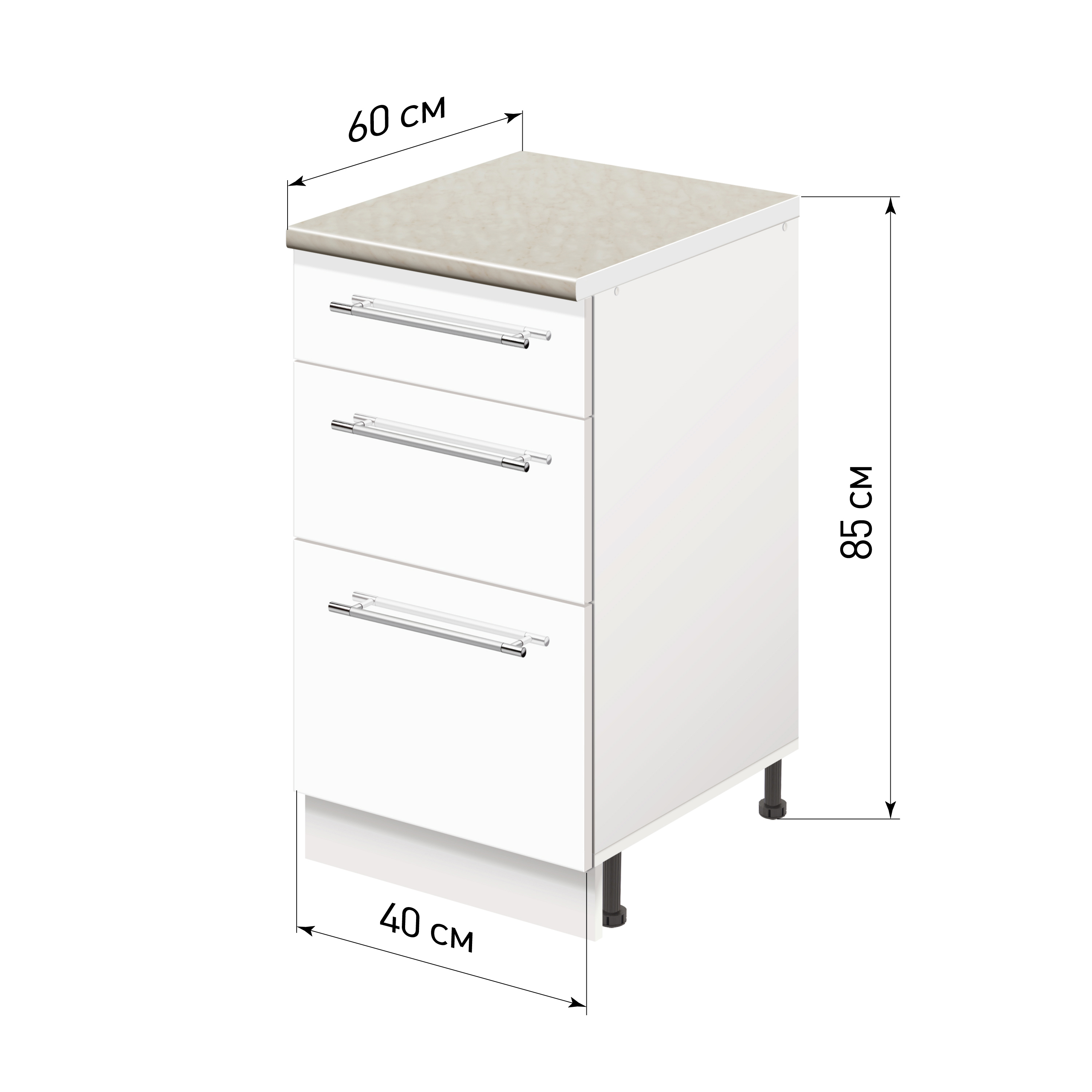 Изображение товара Напольный шкаф Лидер Modern Alto ~~ Модерн Alto40603_BLGL 40x85x60 см ЛДСП цвет белый глянец