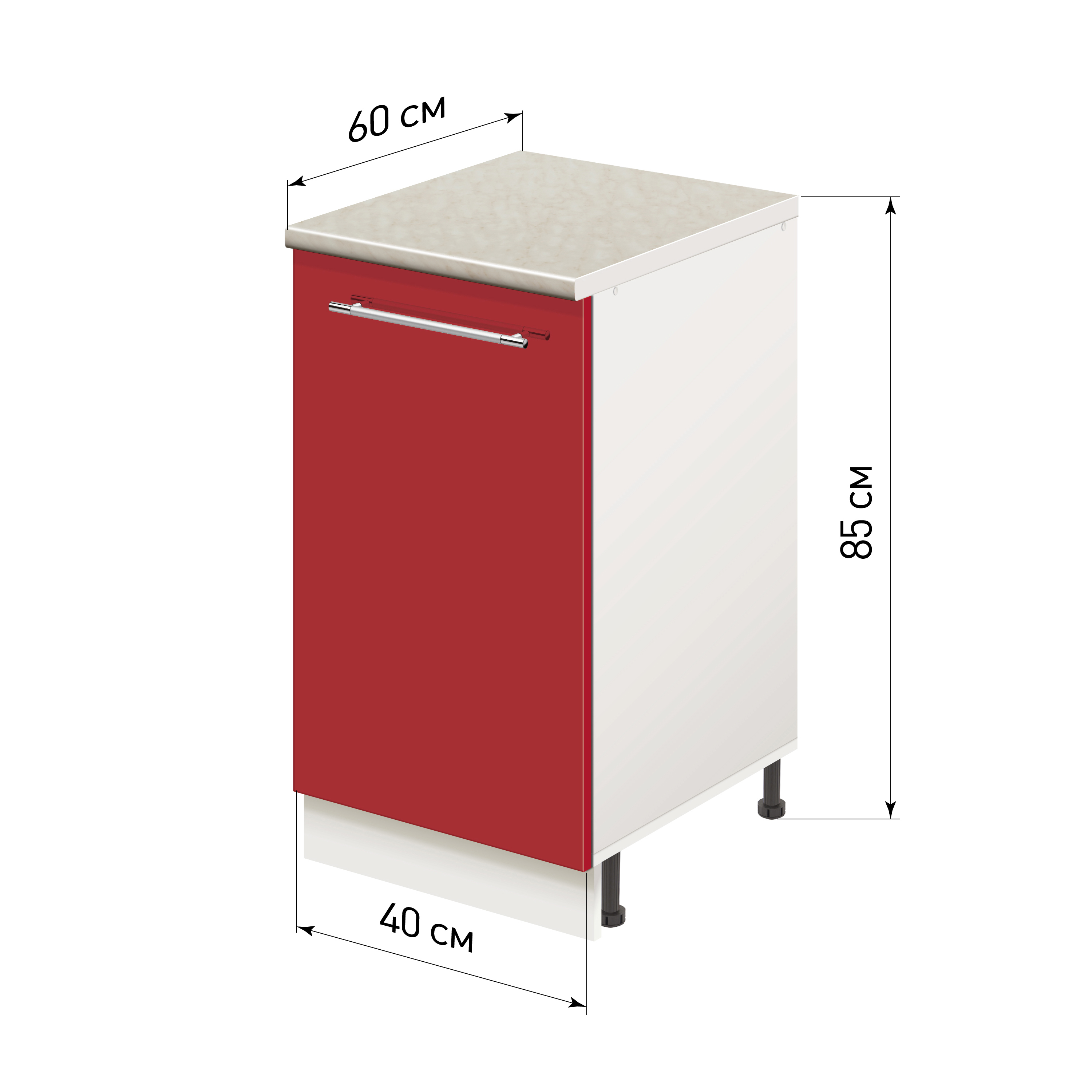 Изображение товара Напольный шкаф Лидер Modern Alto 40x85x60 Красный глянец