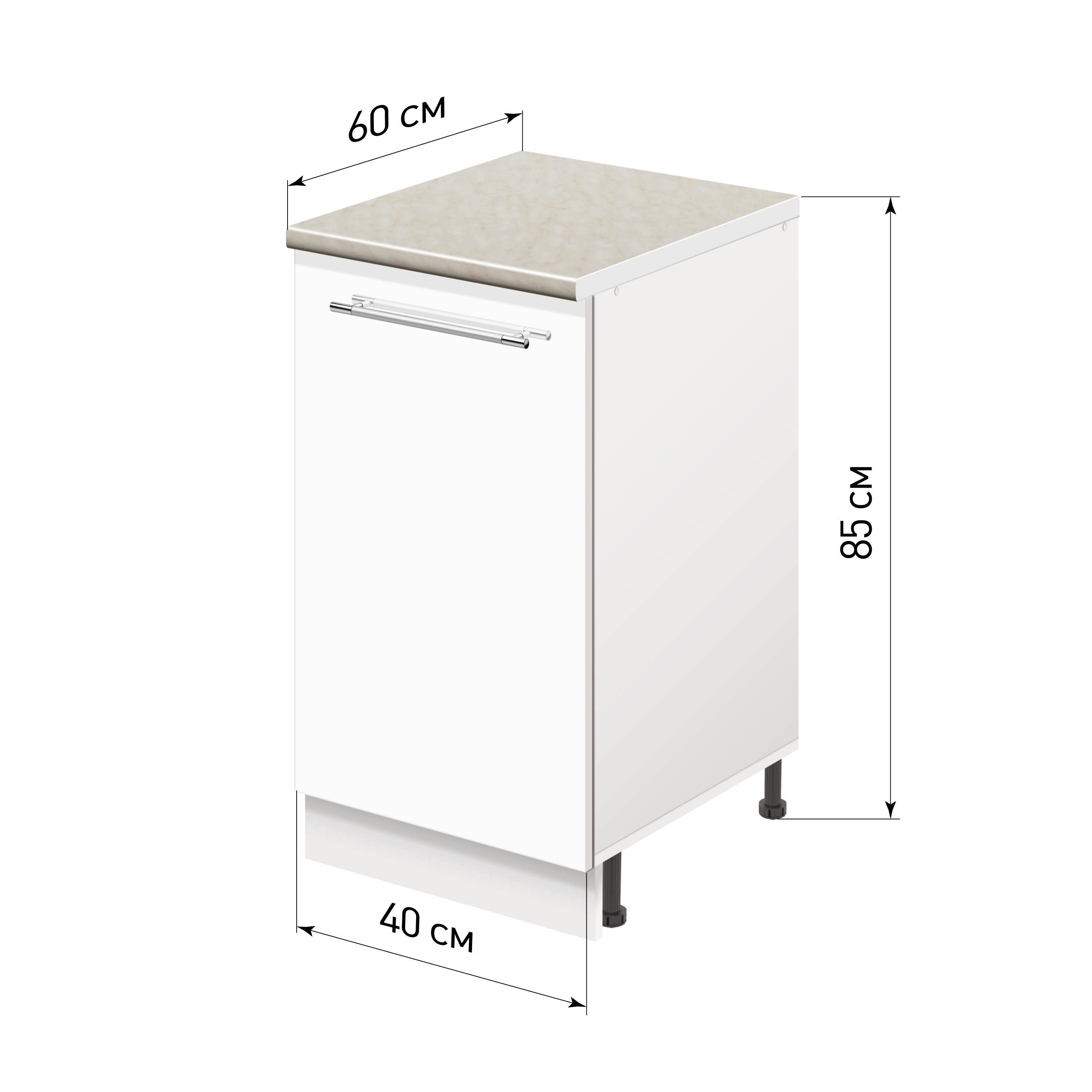 Изображение товара Напольный шкаф ЛИДЕР Modern Alto Модерн altoTS4060_BLGL 40x85x60 см