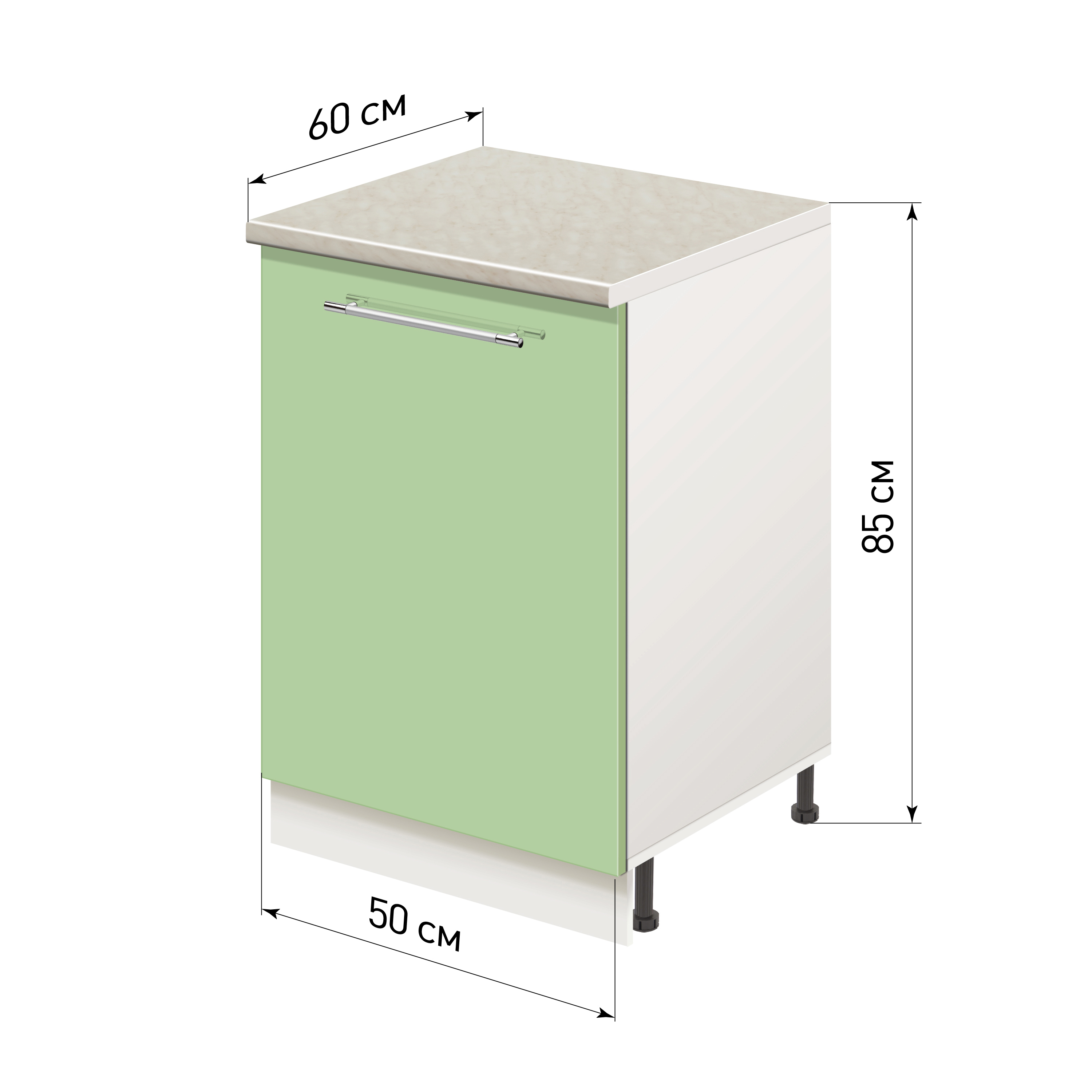 Изображение товара Напольный шкаф Лидер Modern Alto ~~ Модерн altoTS5060_FSGL 50x85x60 см ЛДСП цвет фисташковый