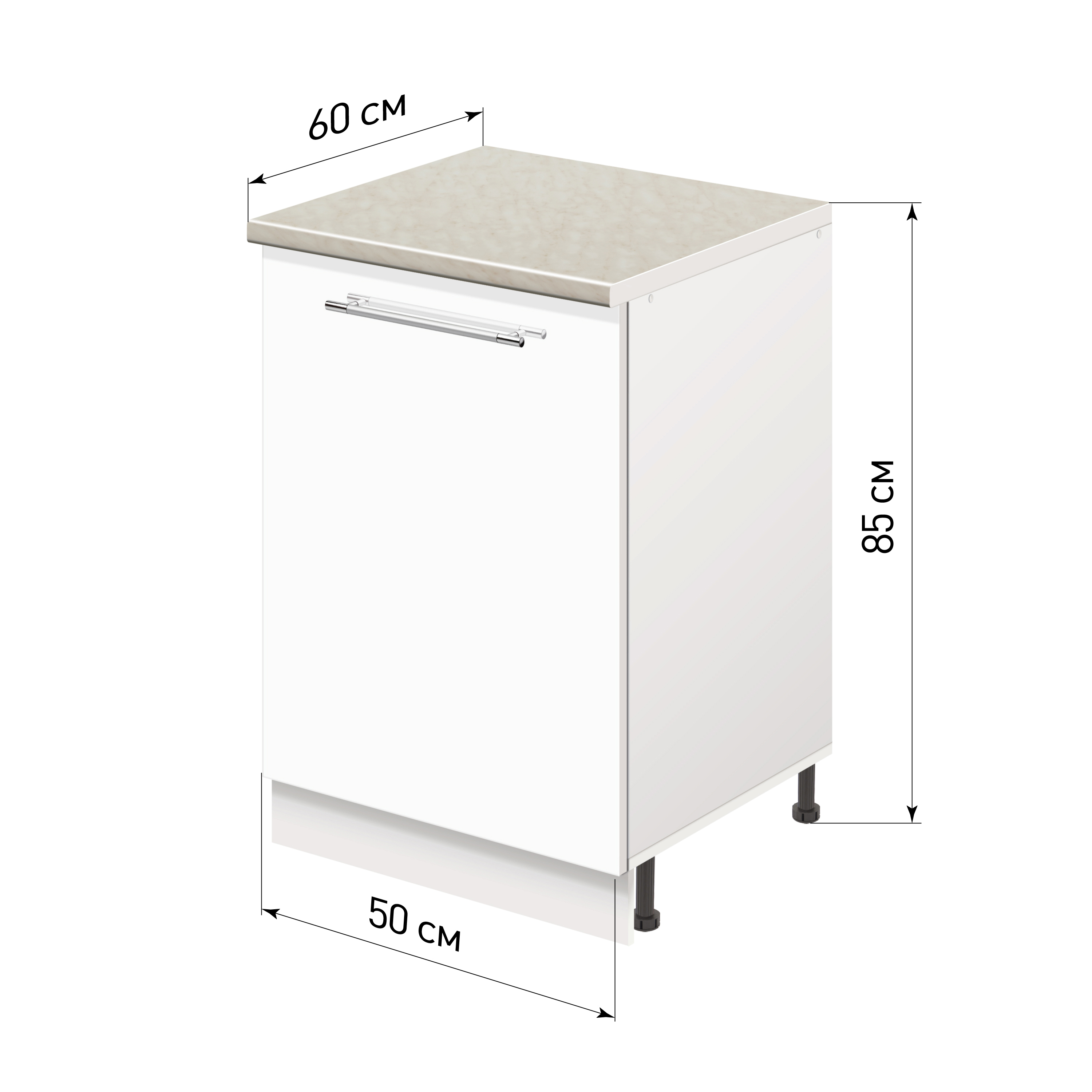 Изображение товара Напольный шкаф Лидер Modern Alto 50x85x60 Белый глянец