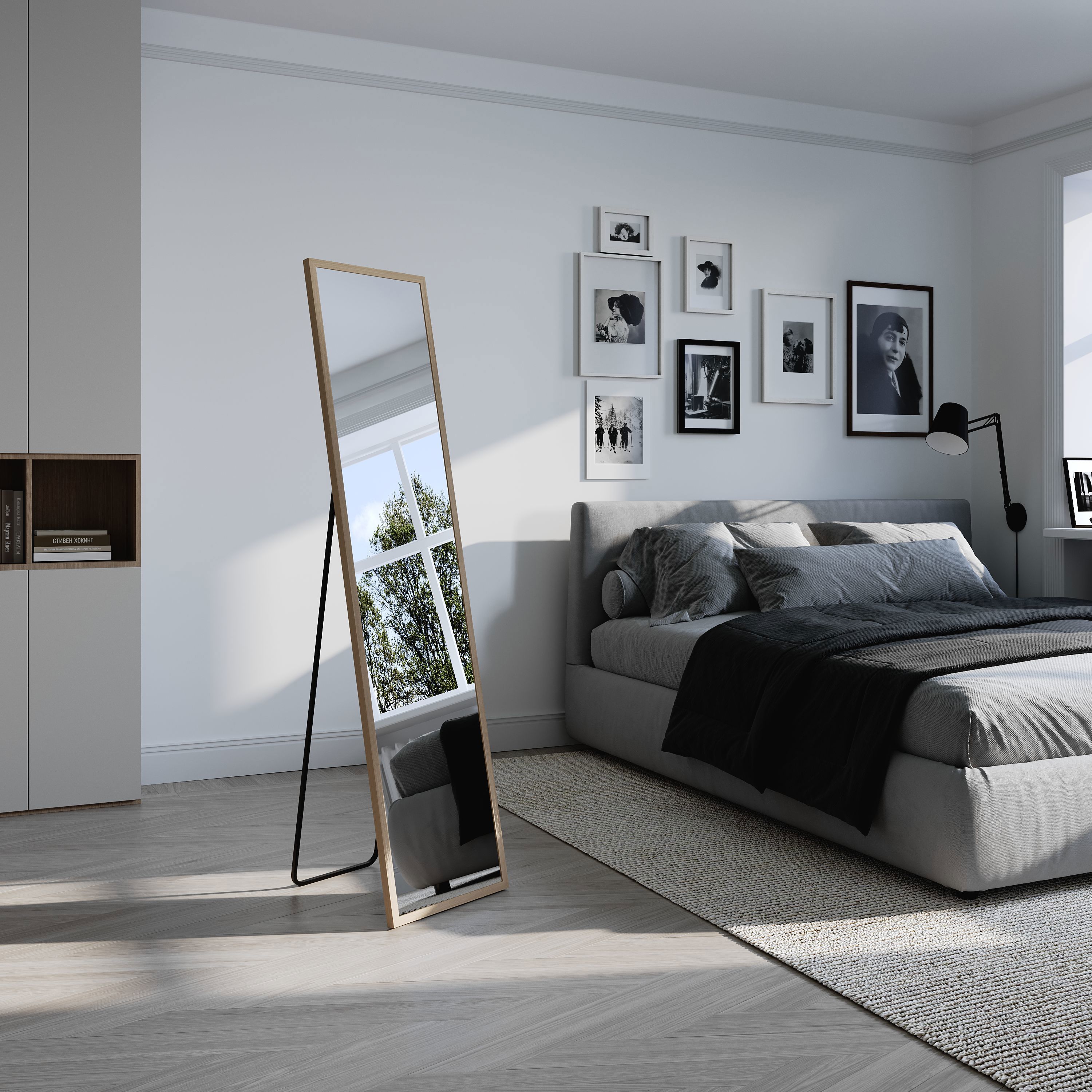 Изображение товара Декоративное напольное зеркало Inspire Альпы 40x160 см дуб Ангстрем