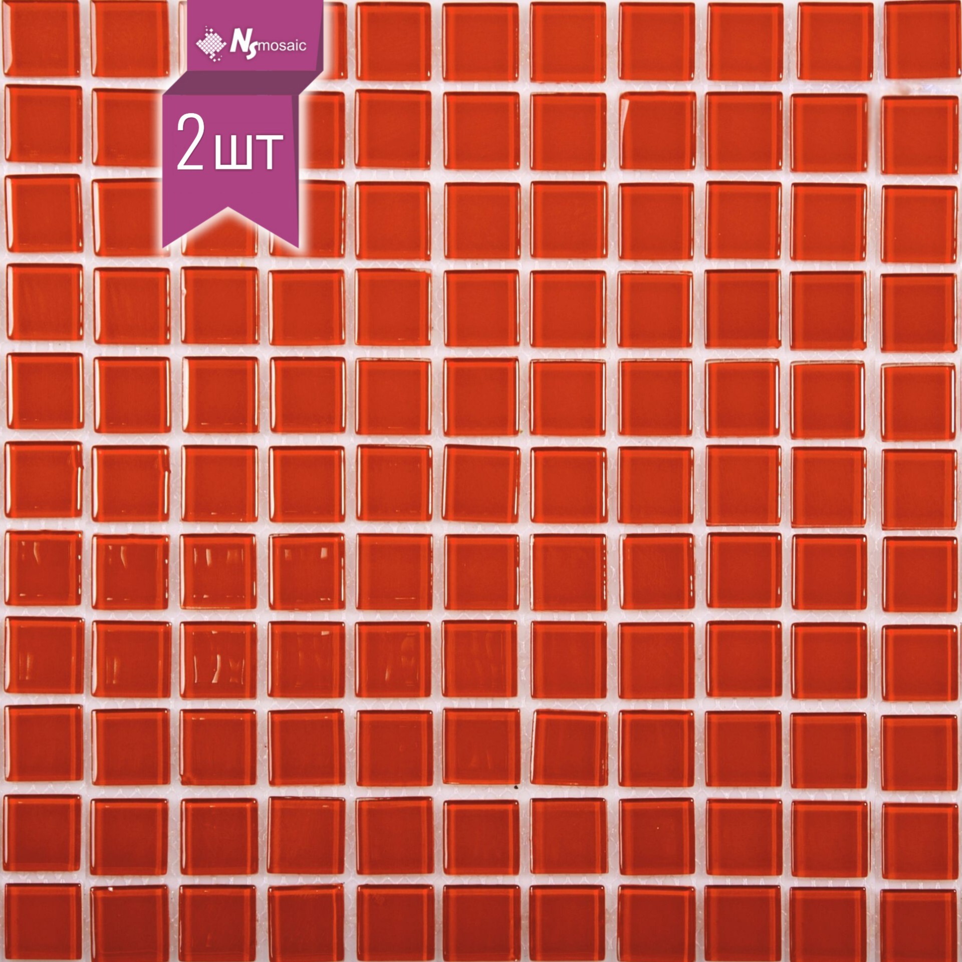 Изображение товара Декоративная мозаика Nsmosaic JP-403 30x30 см красная для внутренней и наружной отделки