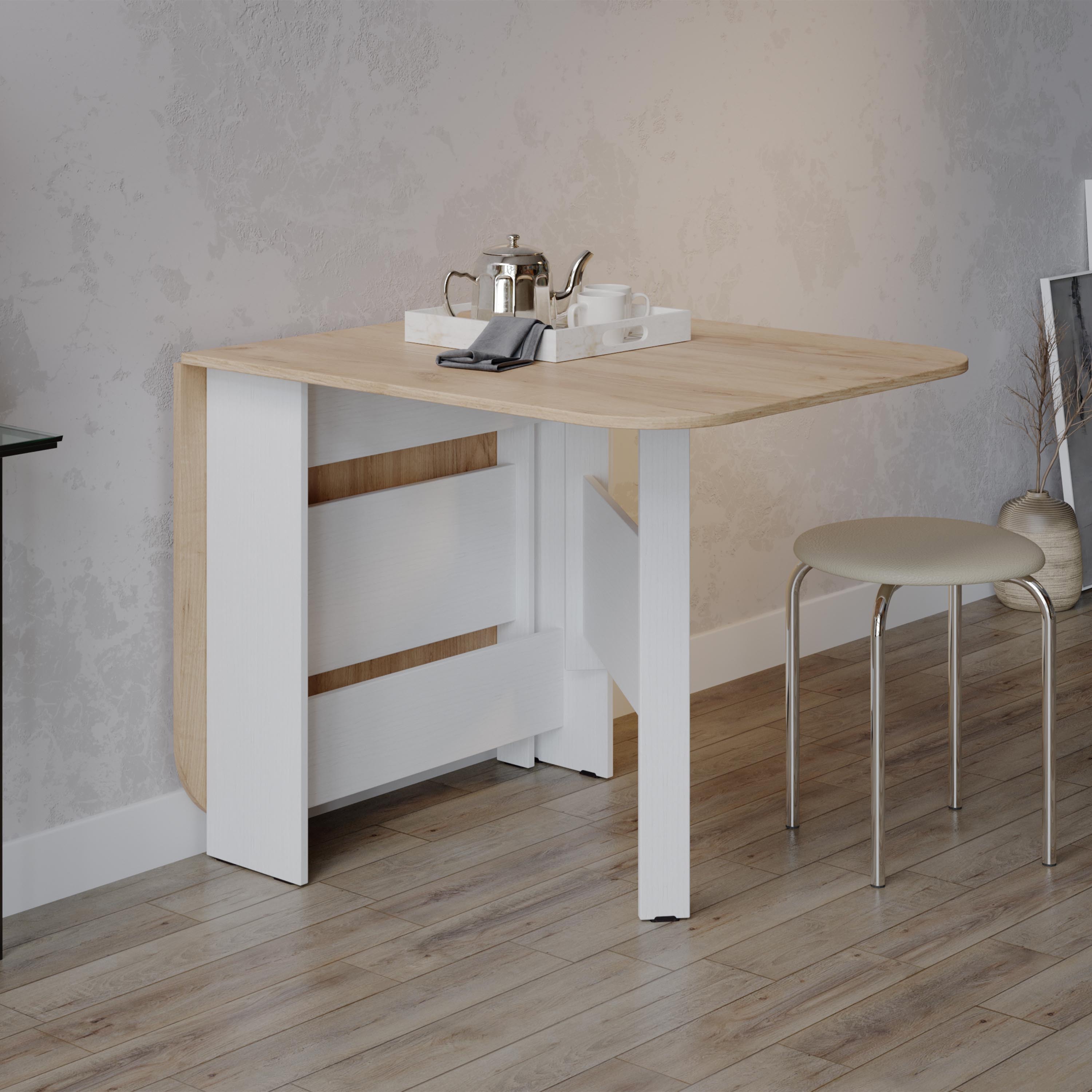 Изображение товара Стол раскладной прямоугольный из ЛДСП 80x80 см Трия тип 1 для кухни и гостиной