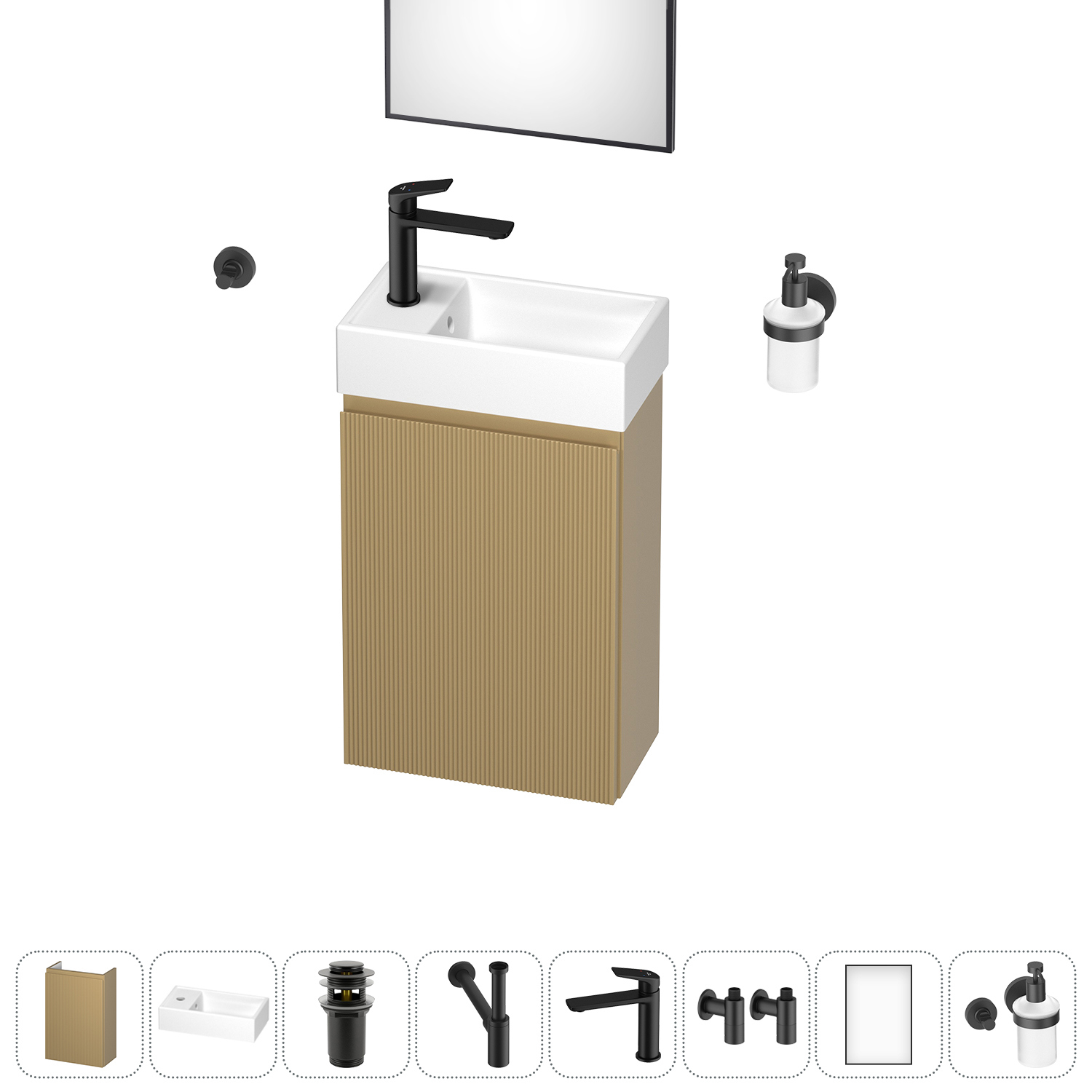 Изображение товара Подвесная тумба с раковиной Wellsee WC Area 20216958R для ванной