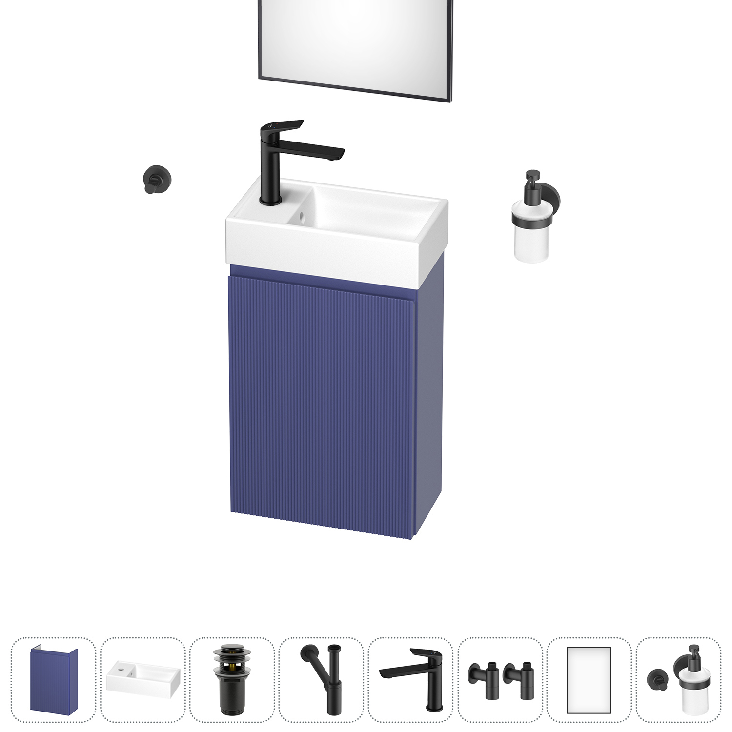 Изображение товара Тумба с раковиной подвесная Wellsee WC Area 20216959R для ванной комнаты