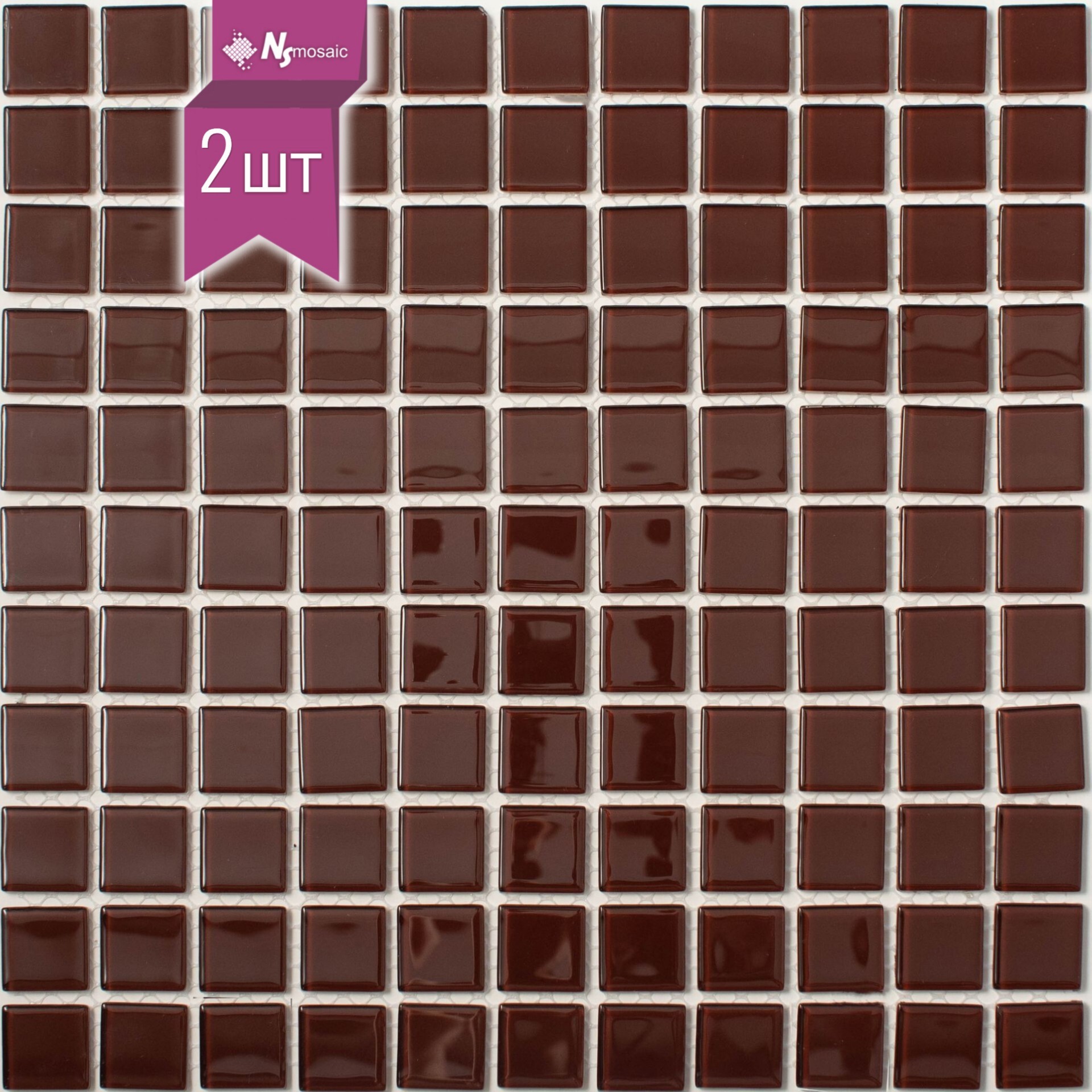 Изображение товара Декоративная мозаика NSMOSAIC S-454 30x30 см шоколадная для внутренних и наружных работ